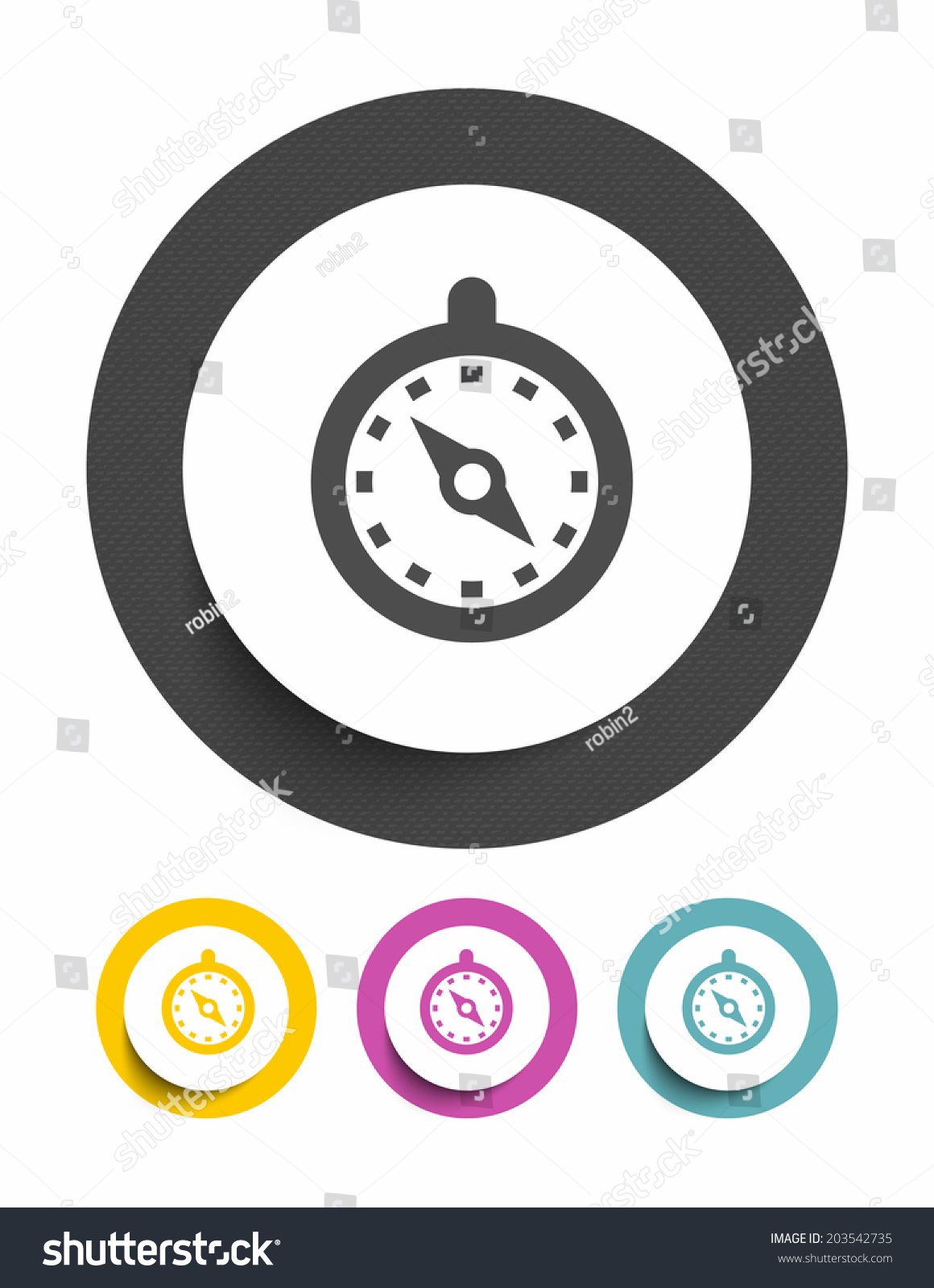 Compass Sign Icon Stock Vector (Royalty Free) 203542735 | Shutterstock