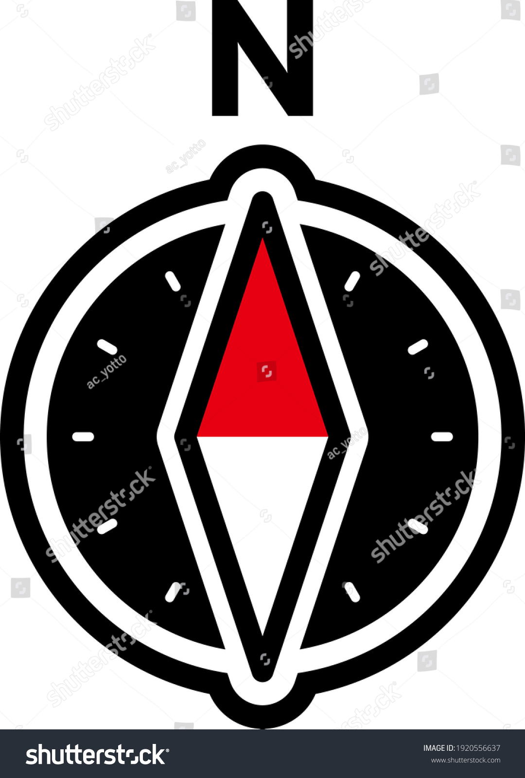 Compass Symbol Isolated Vector Illustration Stock Vector Royalty Free