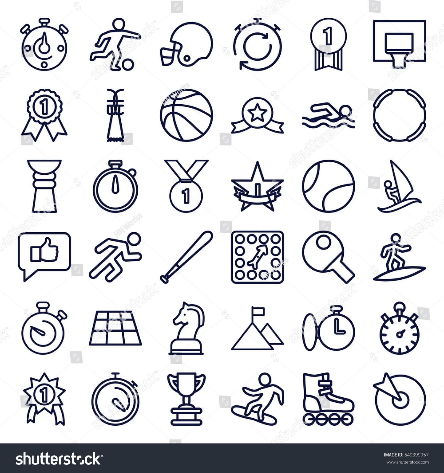 Competition Icons Set Of 36 Outline Such As Stopwatch Running Competition Icons Set Of 36 Outline Such As Stopwatch Running