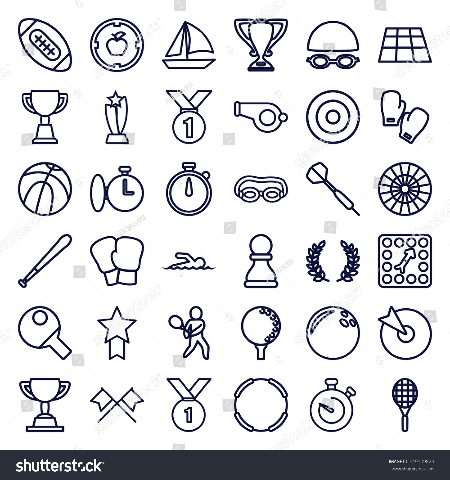 Competition Icons Set Of 36 Outline Such As Trophy Board Game Competition Icons Set Of 36 Outline Such As Trophy Board Game
