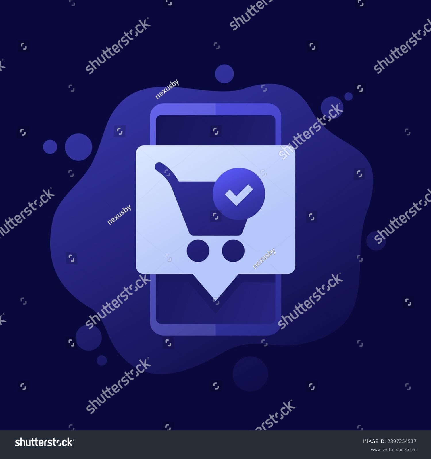SVG of completed order icon with shopping cart and a phone, vector design svg