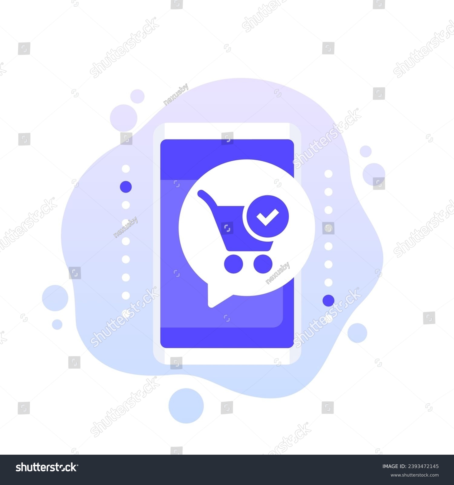 SVG of completed order icon with shopping cart and smart phone svg