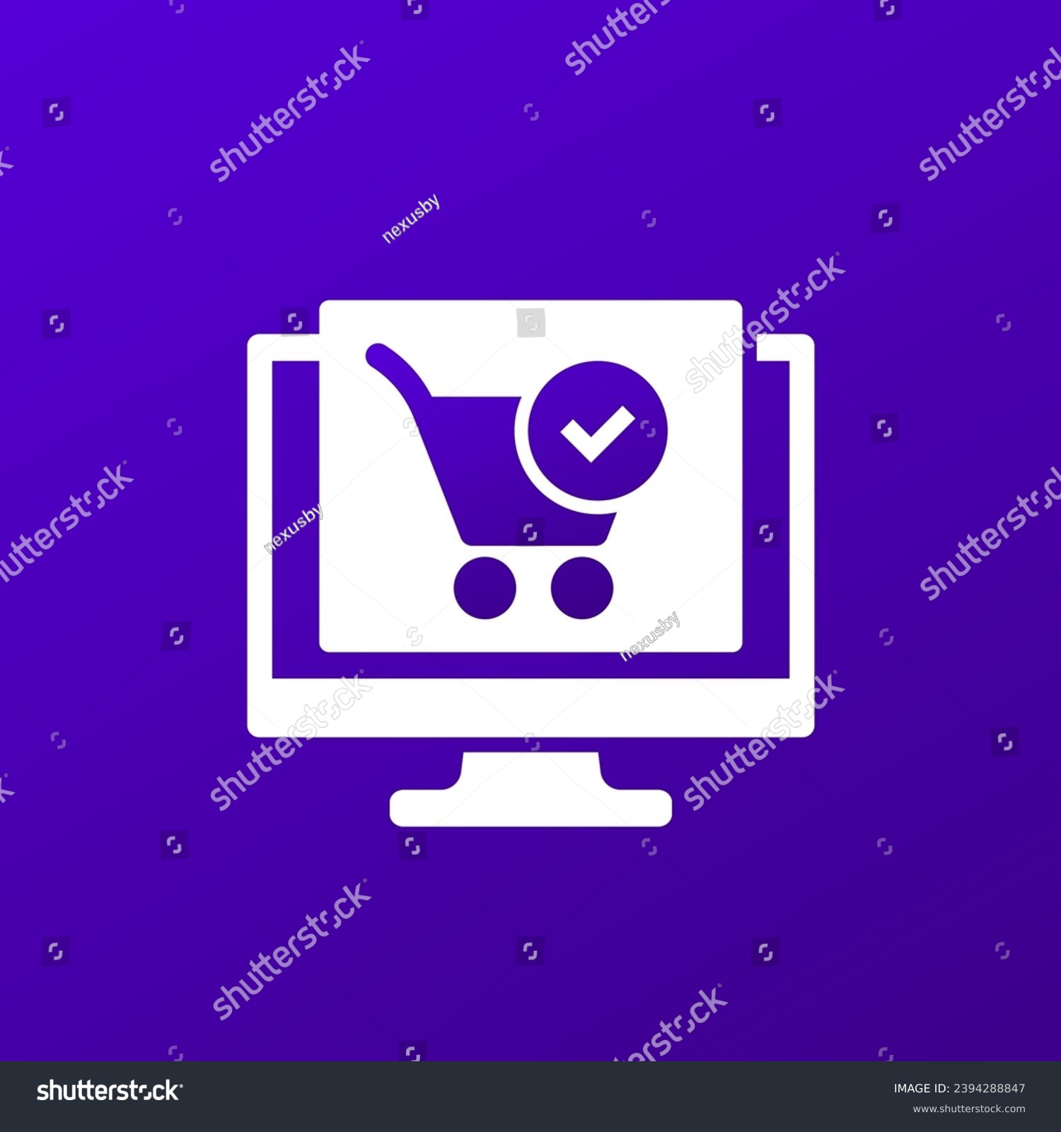 SVG of completed order icon with shopping cart, vector svg
