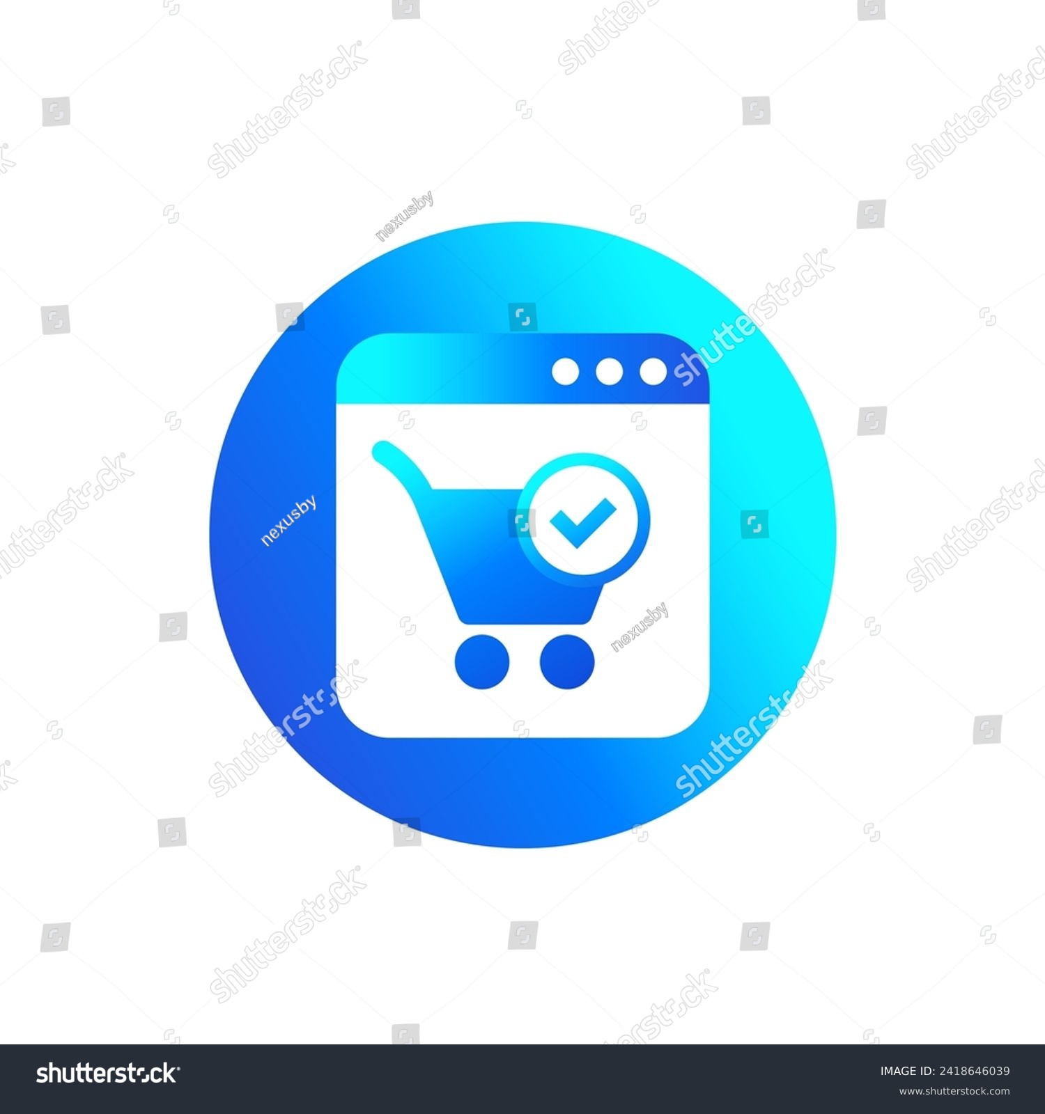 SVG of completed order, shopping cart icon for web svg