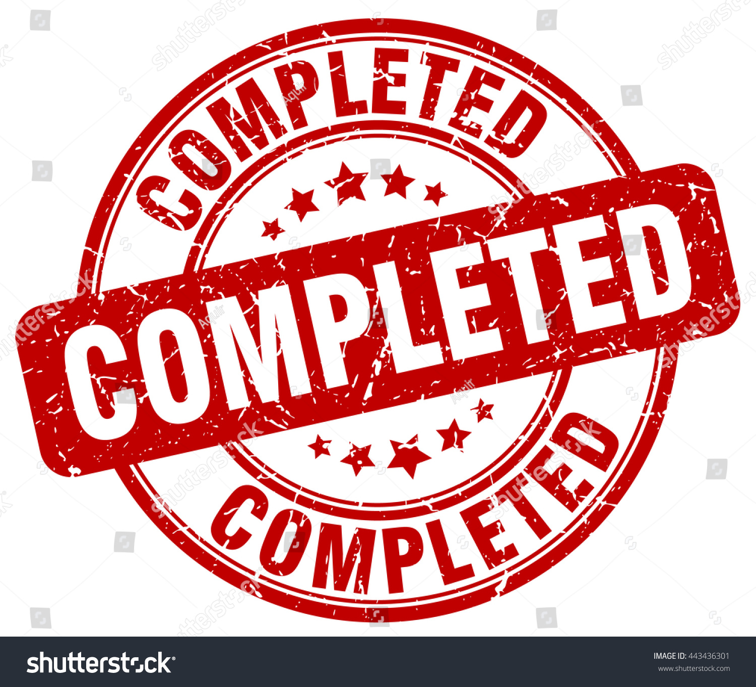 Completed Stamp Stock Vector 443436301 - Shutterstock