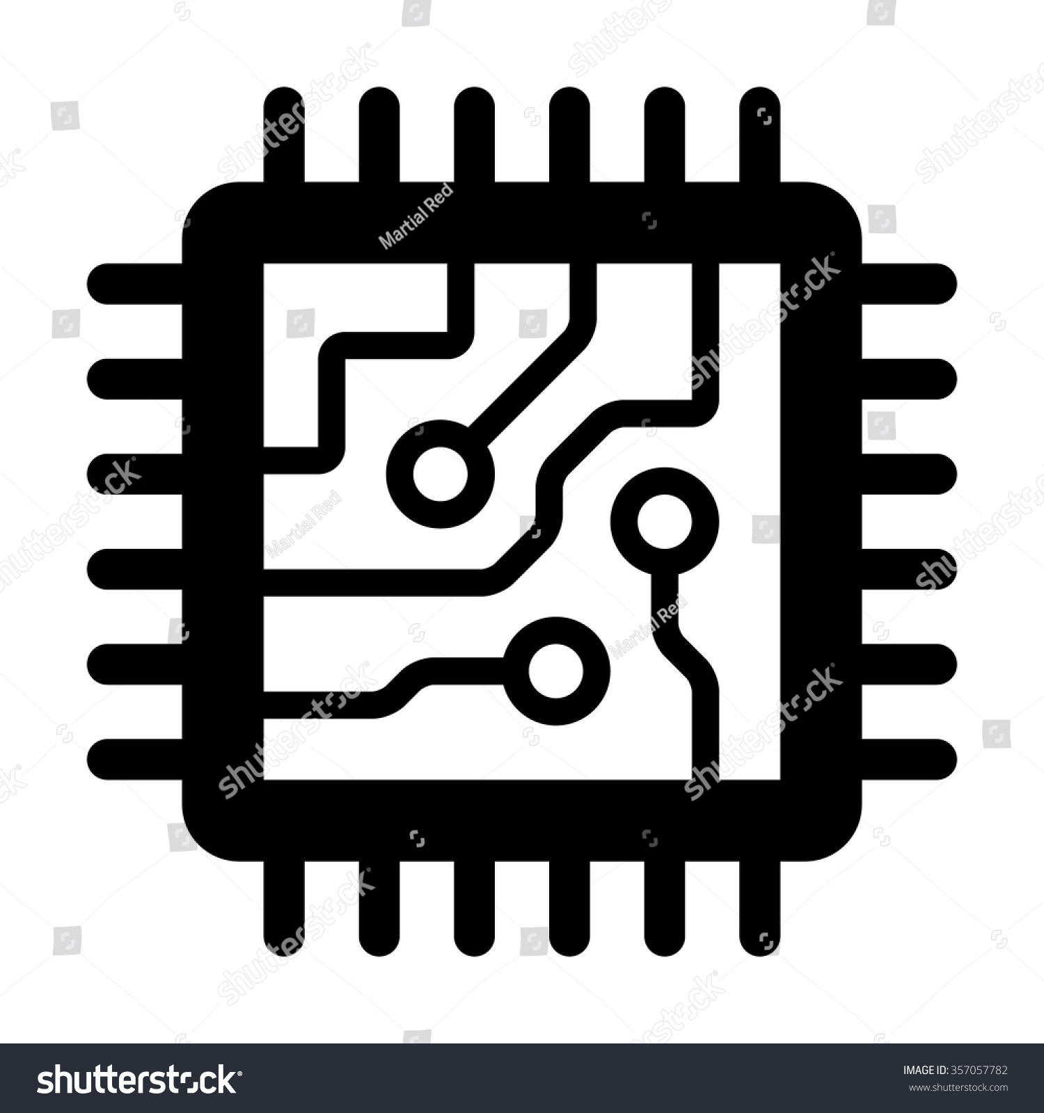 SVG of Computer chip circuit board cpu flat vector icon for apps and websites svg
