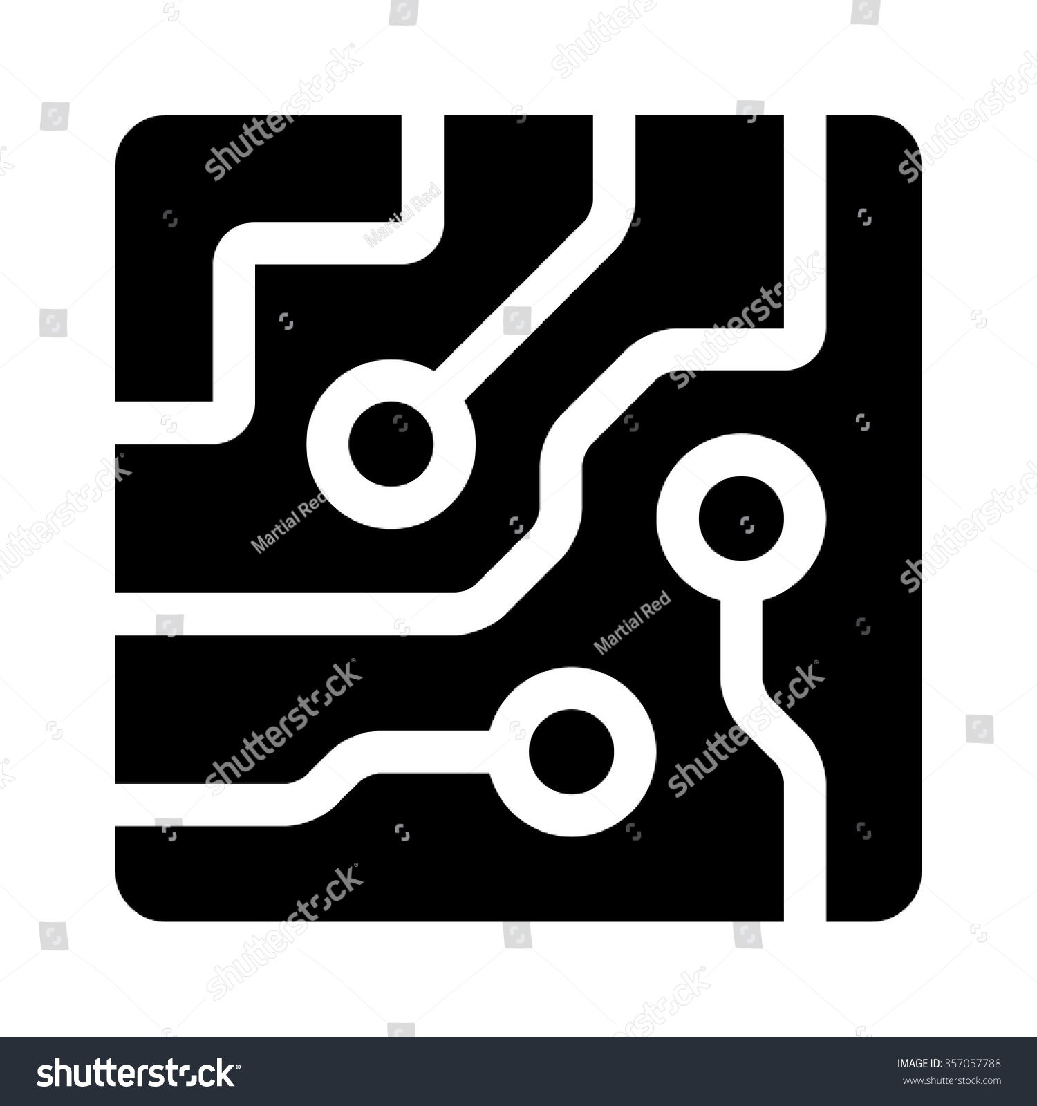 SVG of Computer chip circuit board semiconductors flat vector icon for apps and websites svg