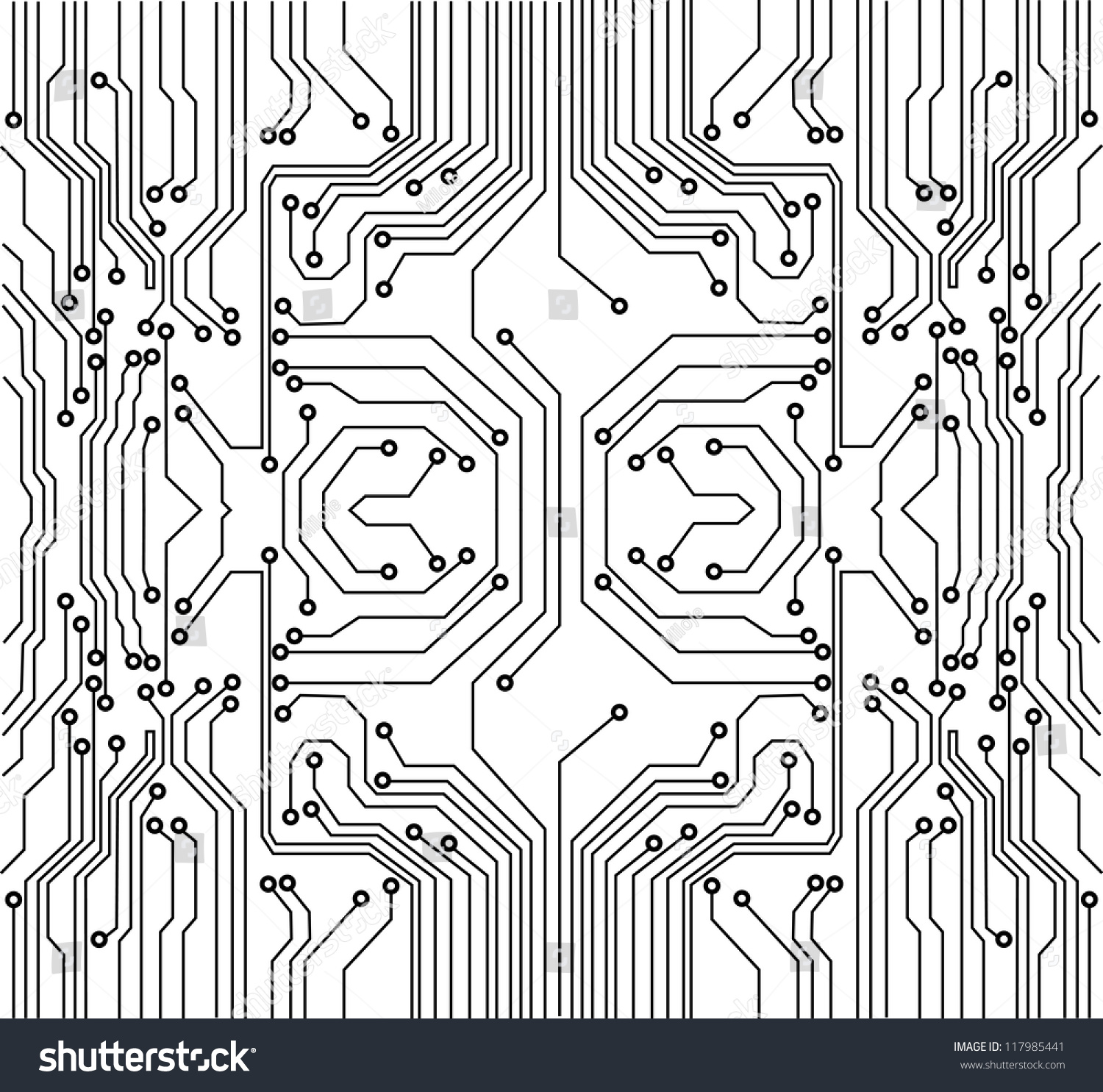 Computer Circuit Board Vector Illustration Stock Vector 117985441 ...