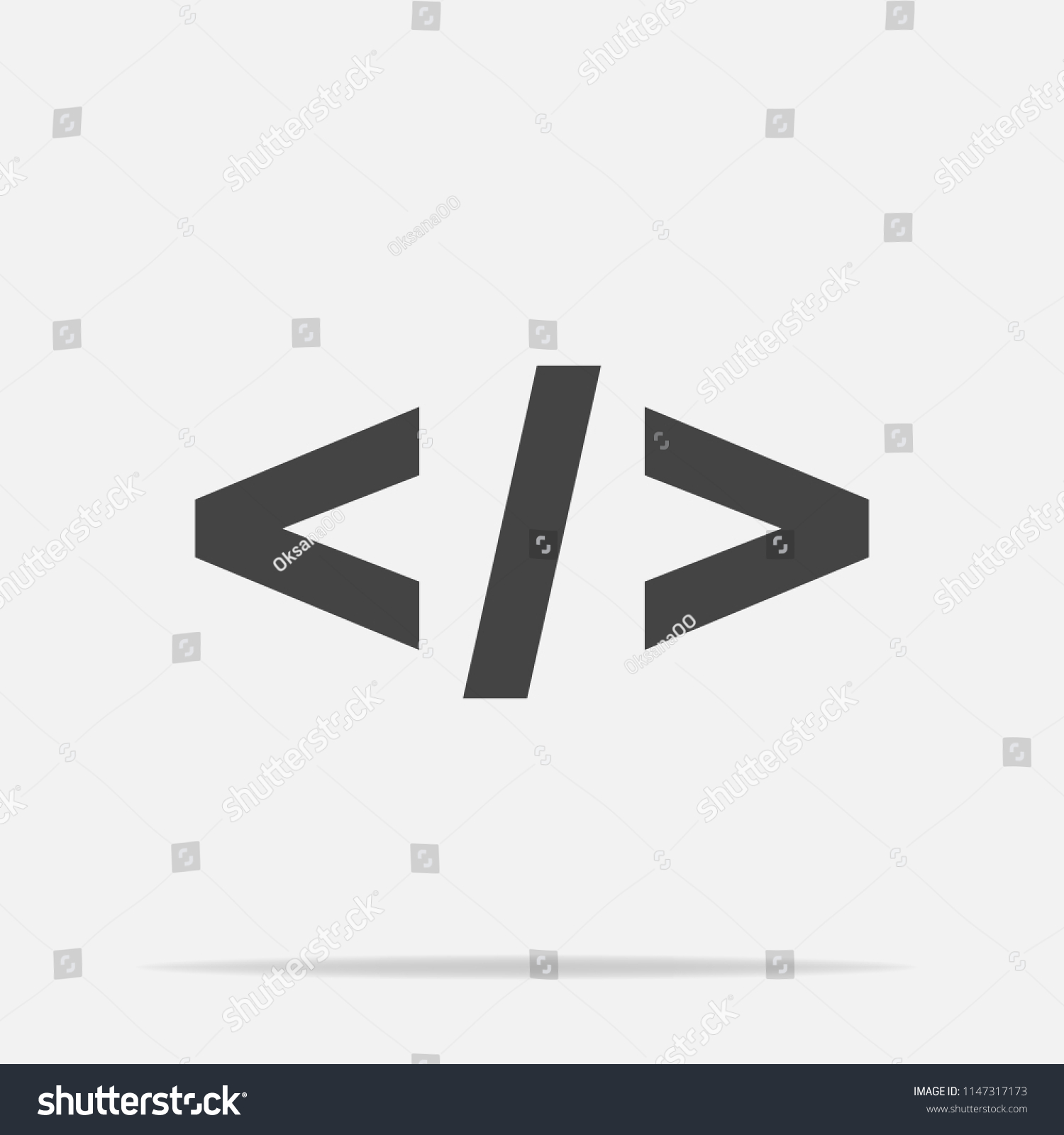 Computer Code Vector Icon Symbol Programming Stock Vector (Royalty Free ...