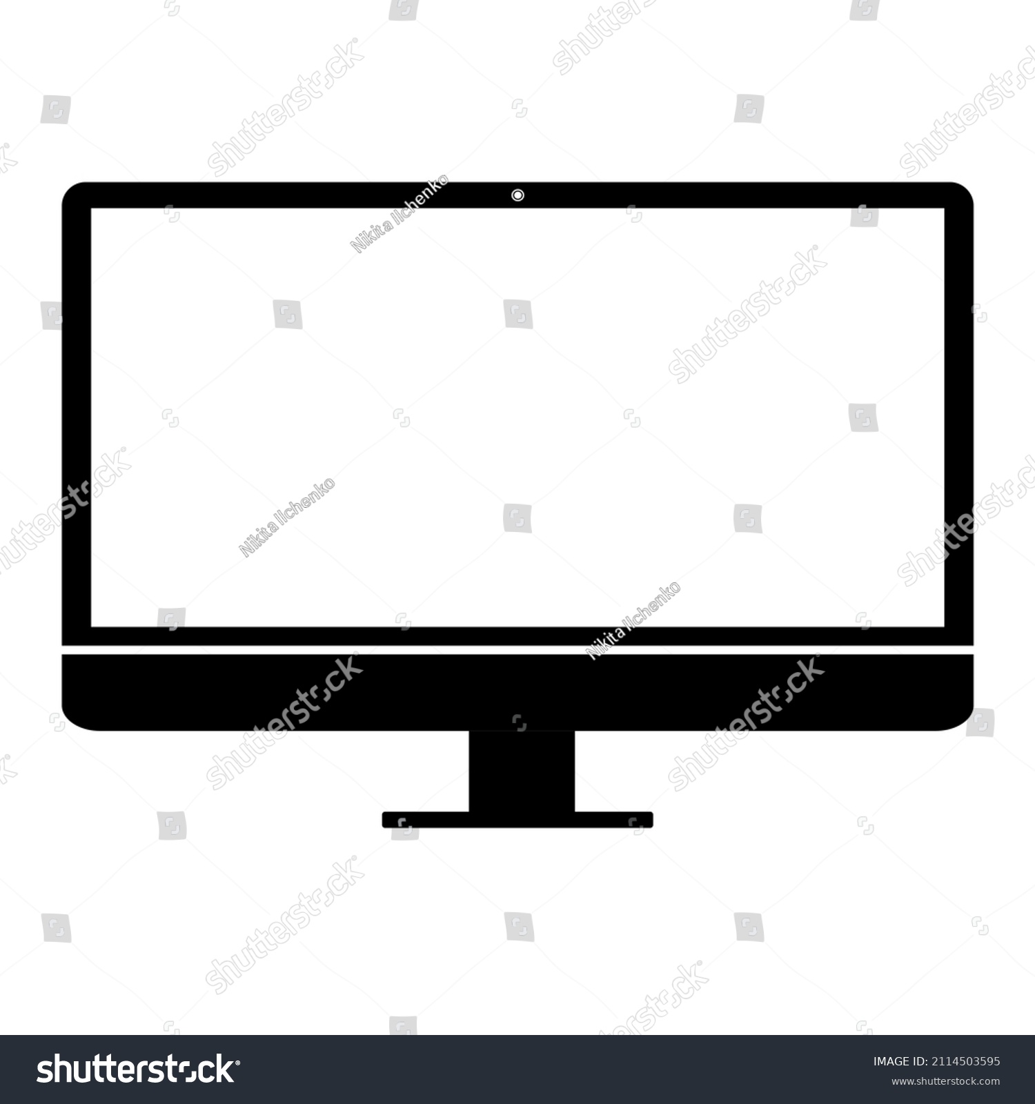 Computer Desktop Pc White Screen Vector Stock Vector (Royalty Free ...