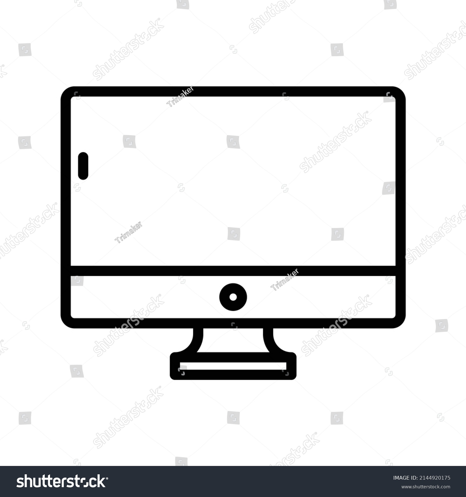 Computer Icon Line Art Style Design Stock Vector (Royalty Free ...