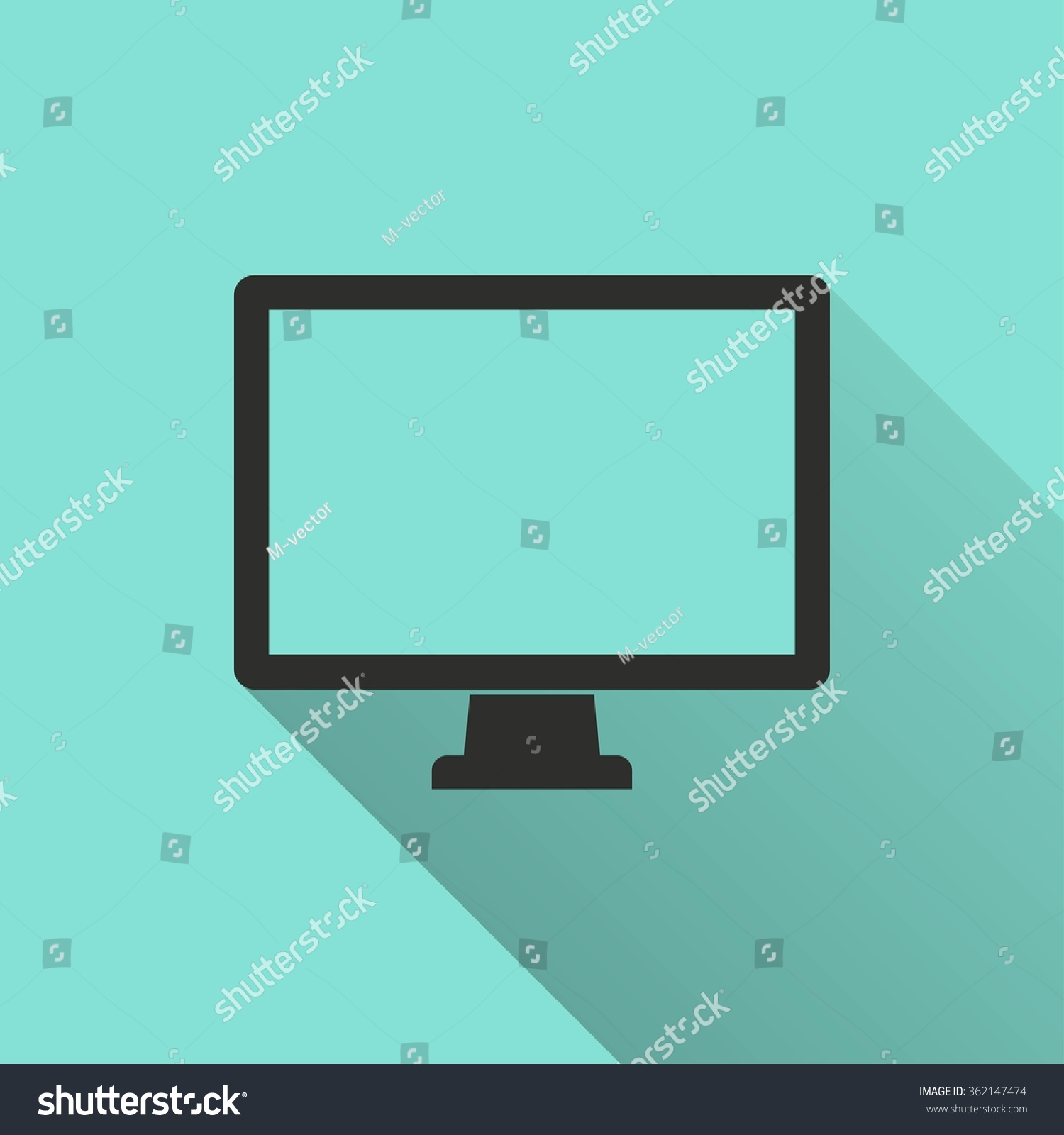 Computer Icon Long Shadow Flat Design Stock Vector 362147474 - Shutterstock