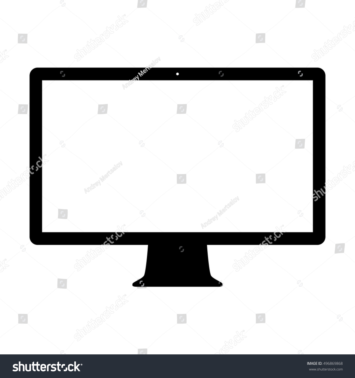 Computer Imac Icon Flat Style Black Stock Vector 496869868 - Shutterstock