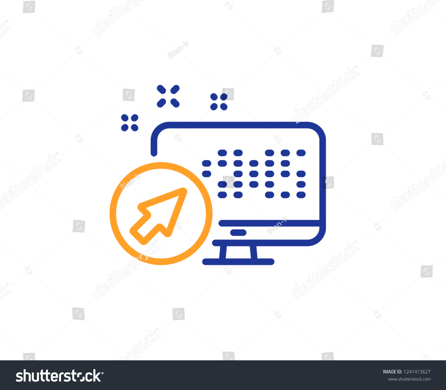 Computer Line Icon Web System Sign Stock Vector Royalty Free