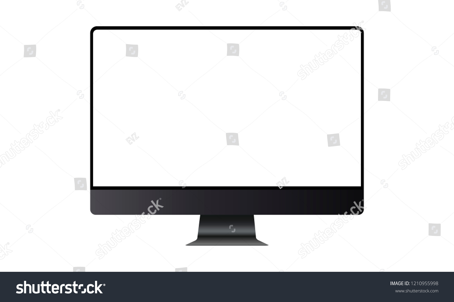 Computer Monitor Black Mock Blank Frameless Stock Vector (Royalty Free ...