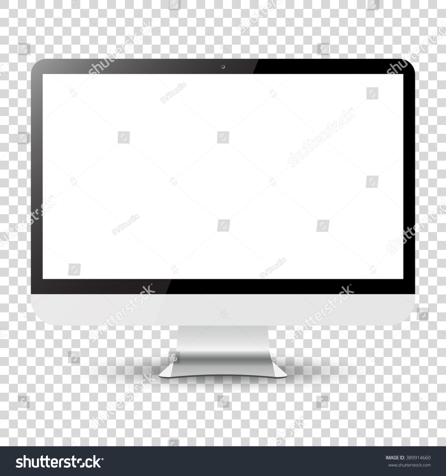 Computer Monitor Isolated On Transparent Background Stock Vector ...