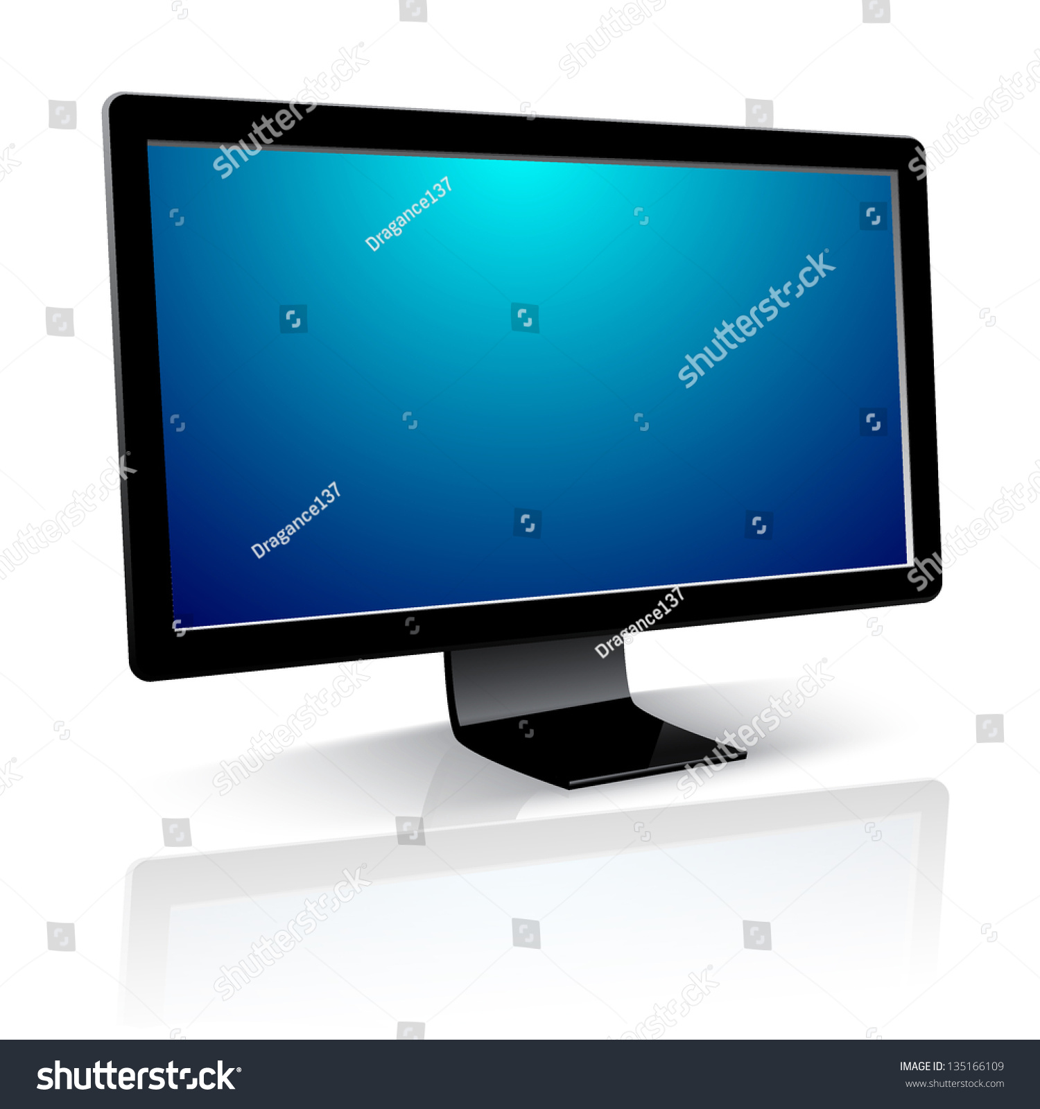 Computer Monitor Blank Screen On White Stock Vector (Royalty Free ...