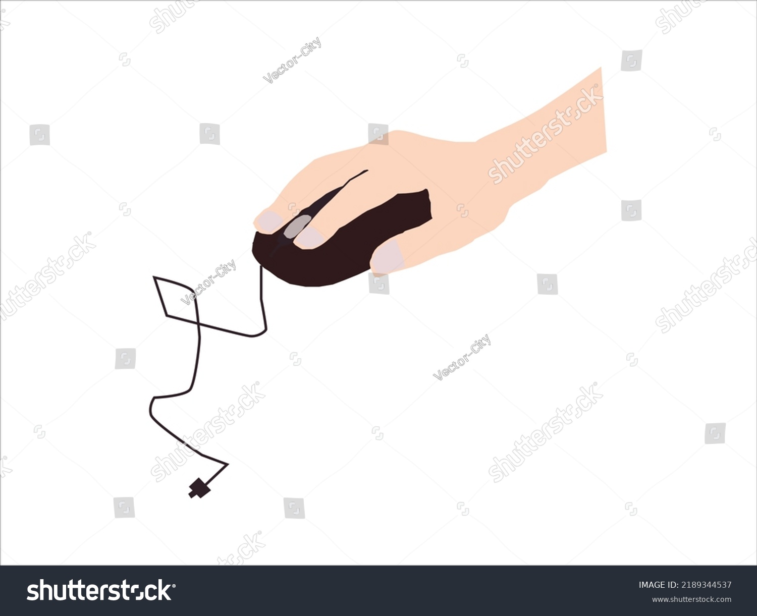 hand holding black computer mouse clip art preview