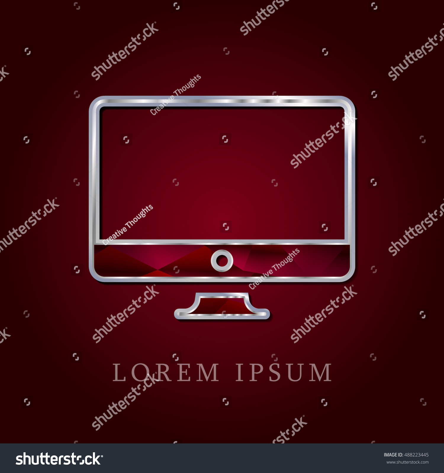 Computer Red Crystal Ruby Silver Precious Stock Vector (Royalty Free ...