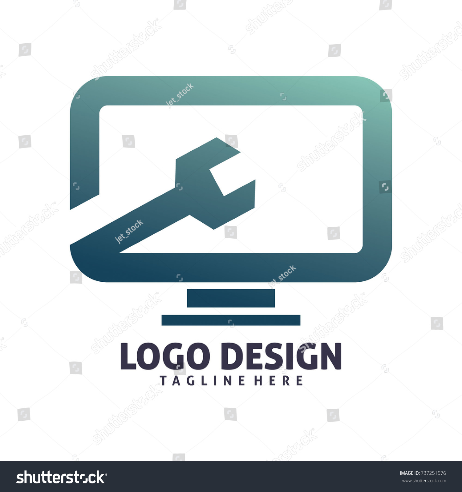 Computer Repair Logo Design Stock Vector (Royalty Free) 737251576 ...