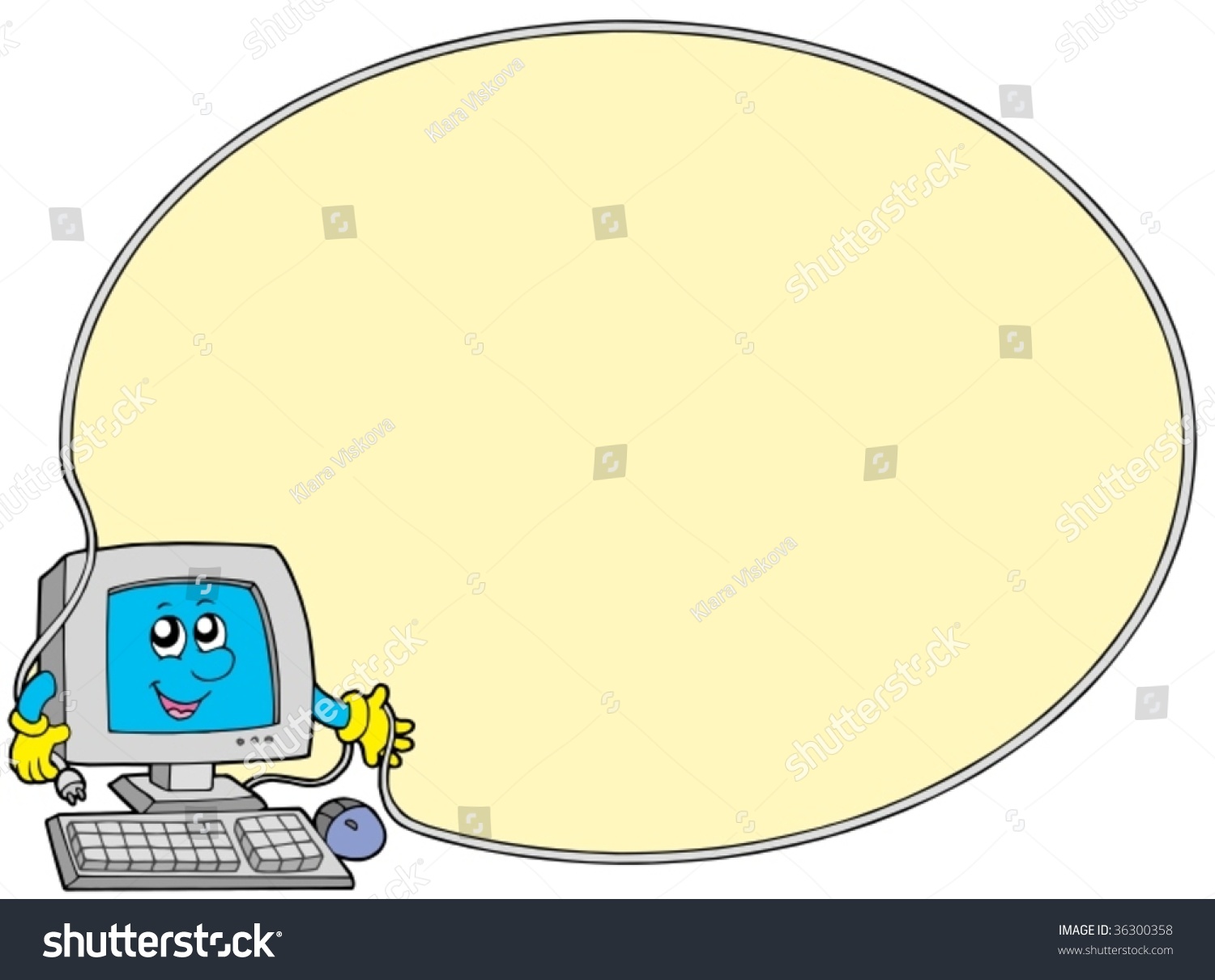 Computer Round Frame Vector Illustration Stock Vector (Royalty Free