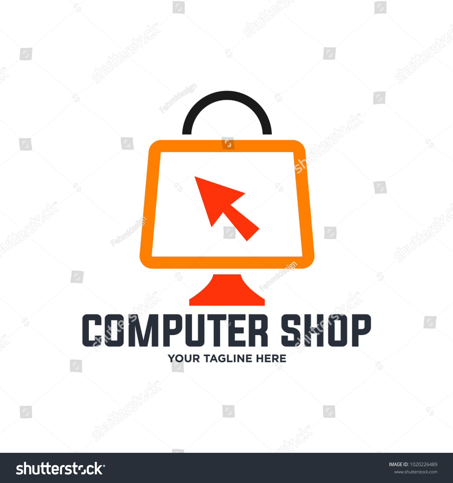 Computer Shop Logo Online Shop Online Stock Vector Royalty Free