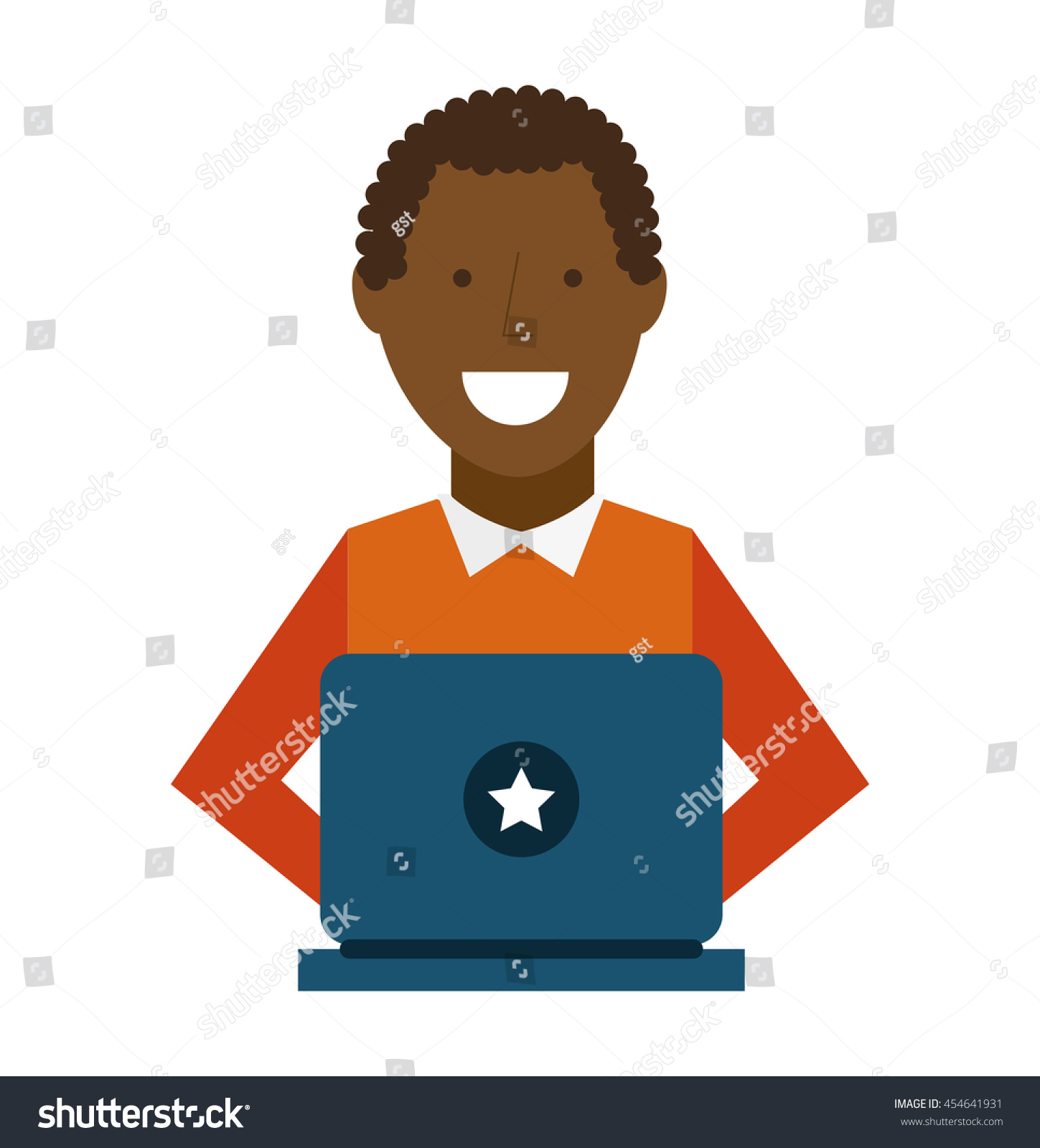 Computer User Person Icon Vector Isolated Stock Vector (Royalty Free ...