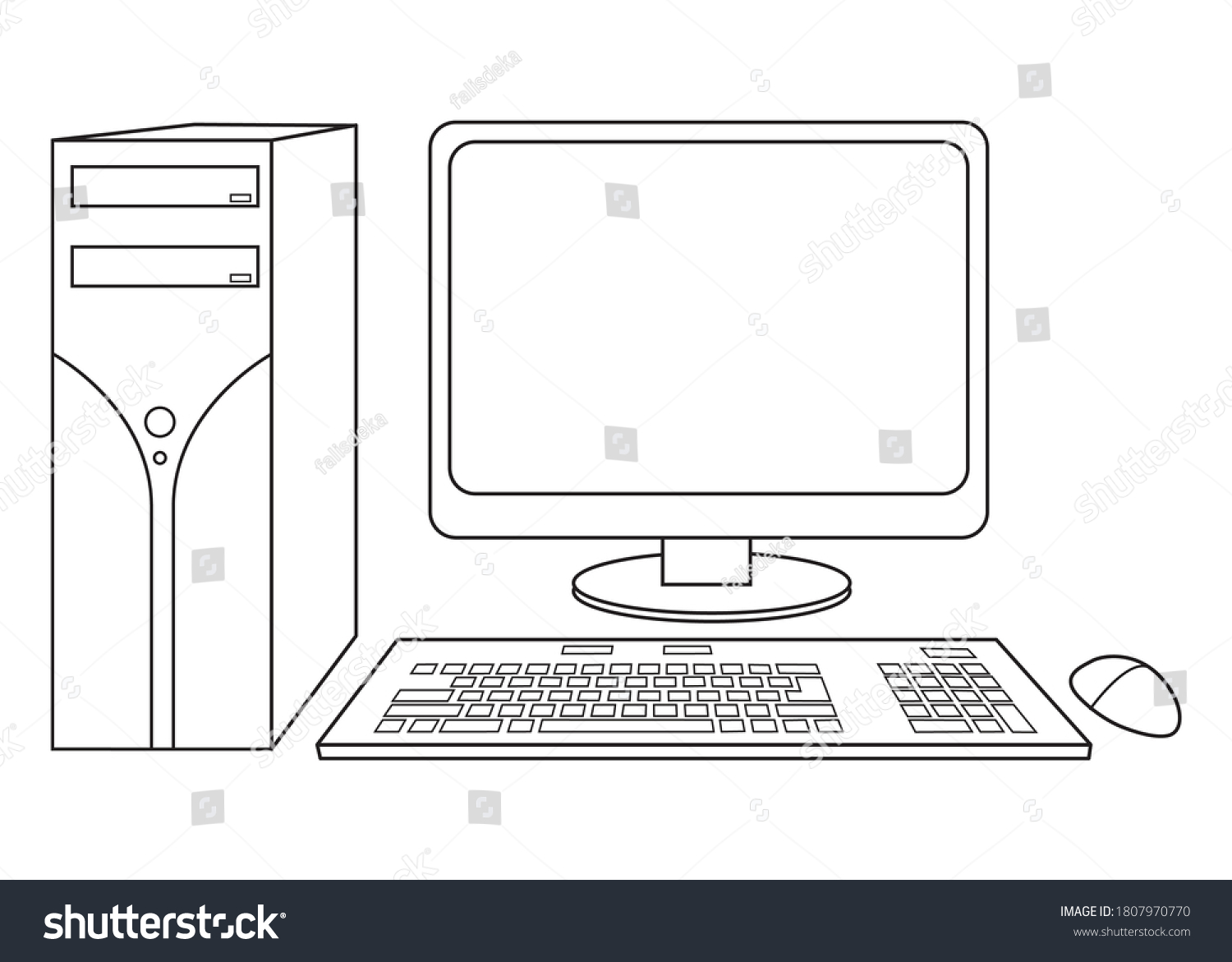 Computer Vector Illustrationisolated On White Background Stock Vector 