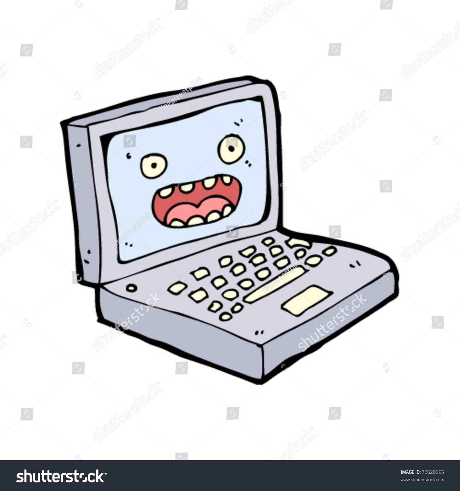 Computer With Virus Cartoon Stock Vector Illustration 72620395 ...