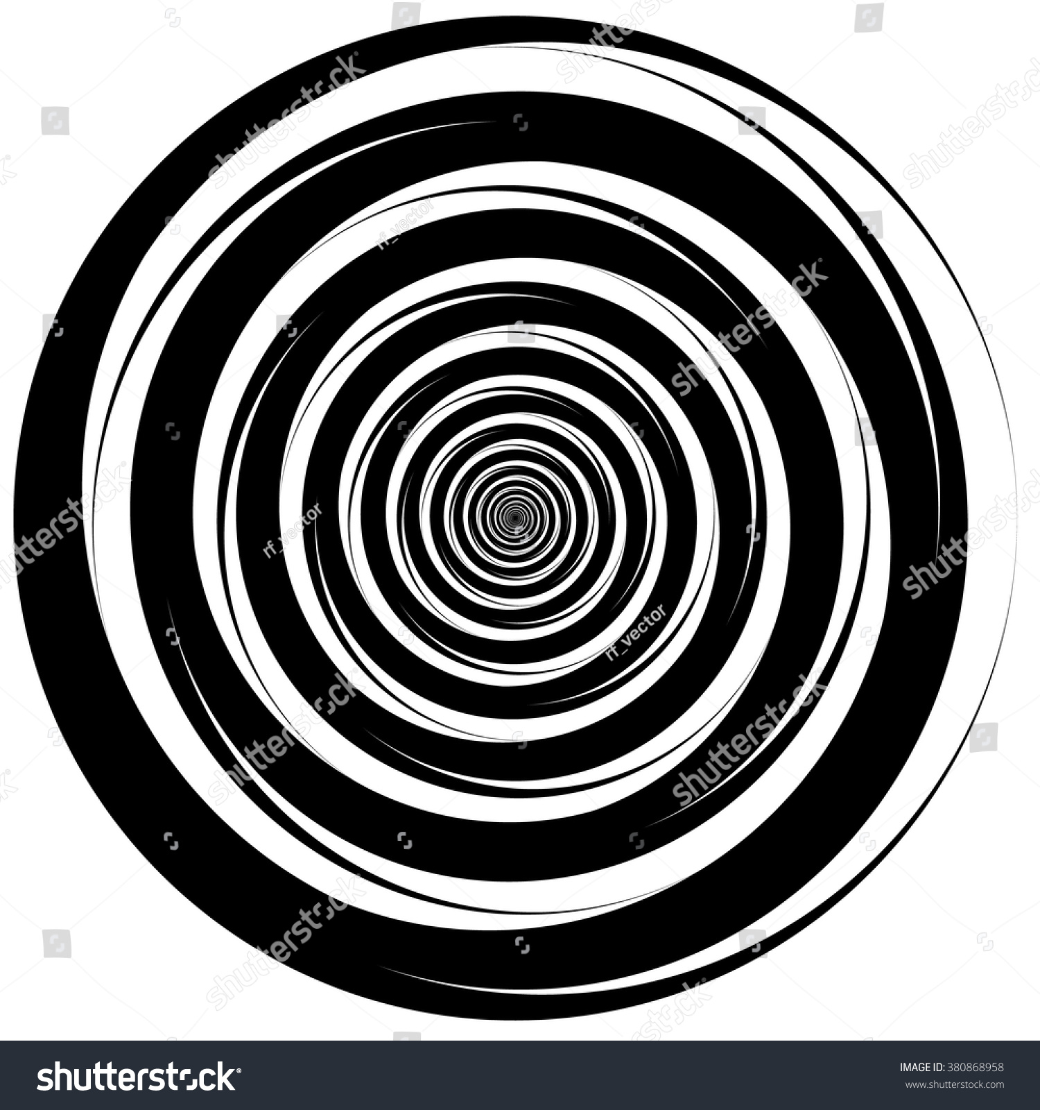 Concentric Converging Circles Abstract Vortex Spiral Stock Vector ...