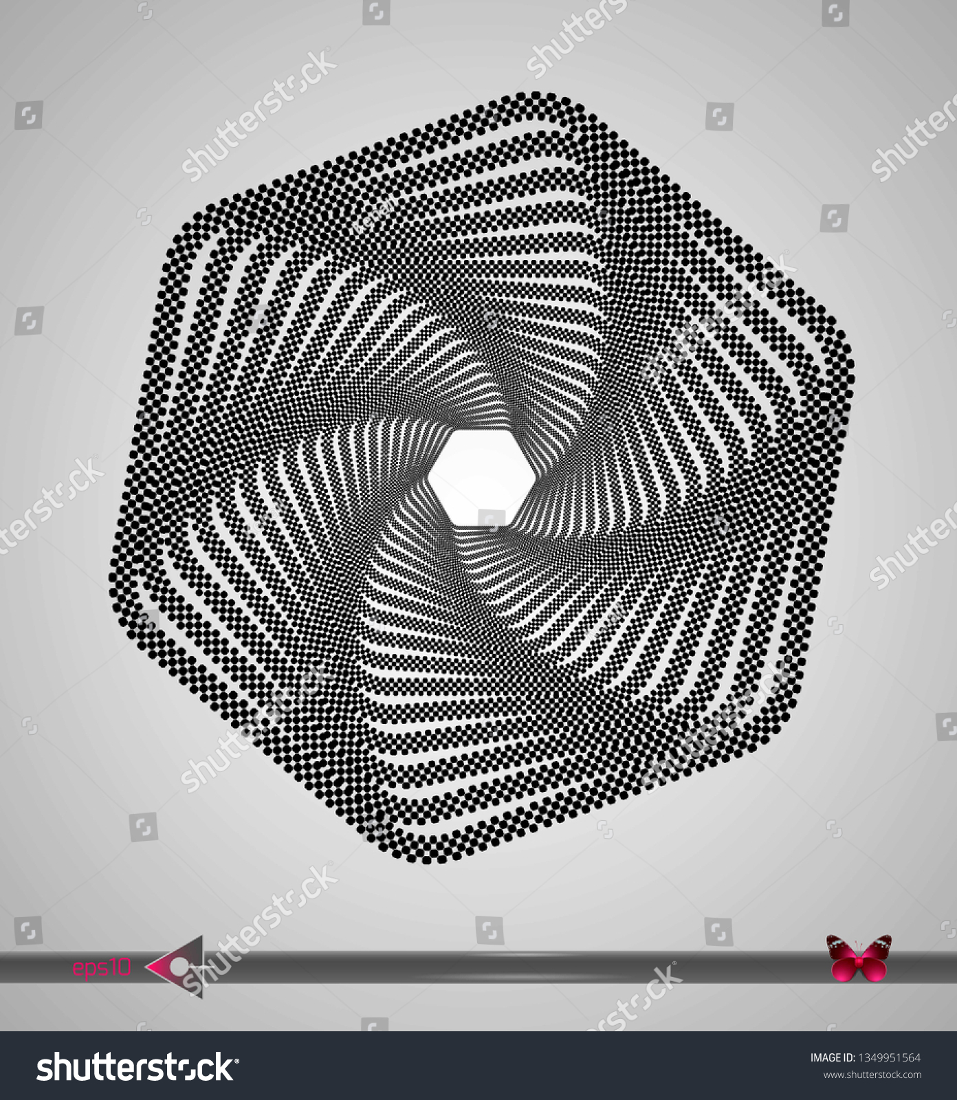 Concentric Segments Circles Hex Rotation Design Stock Vector (Royalty ...