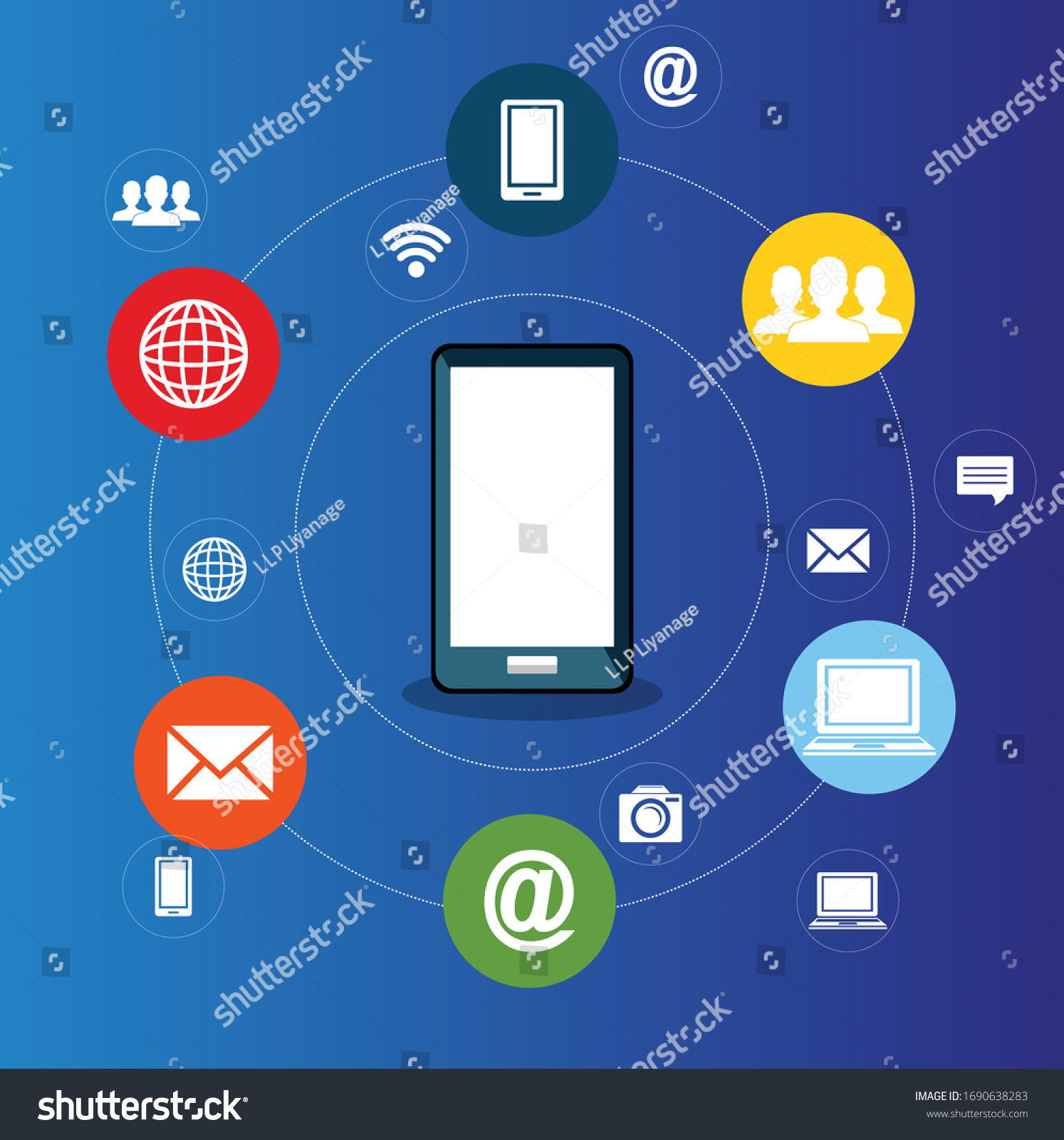 Concept Art Internet Connection Colourful Logos Stock Vector (Royalty ...