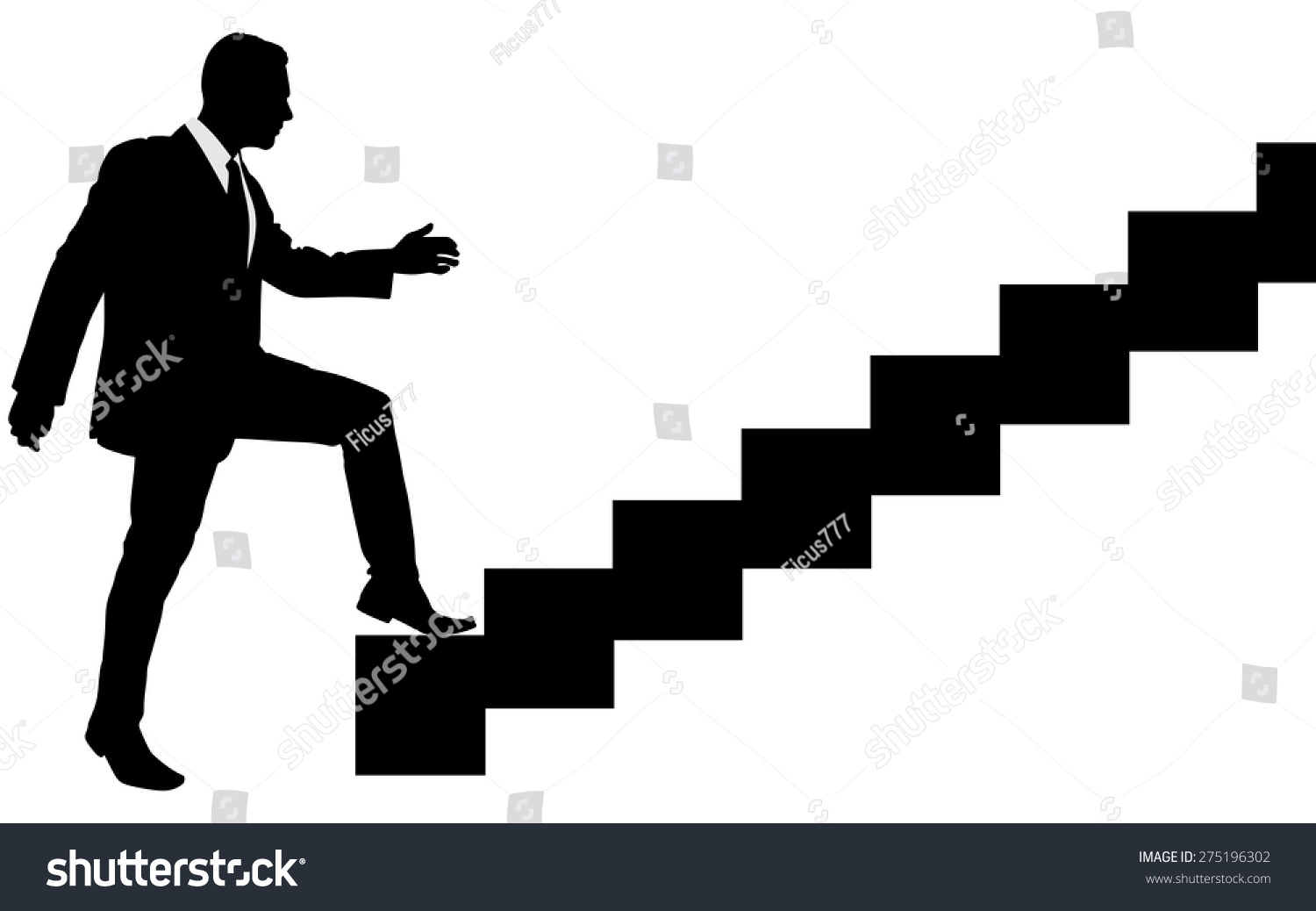 Concept Businessman On Stair Steps Metaphor Stock Vector 275196302 ...