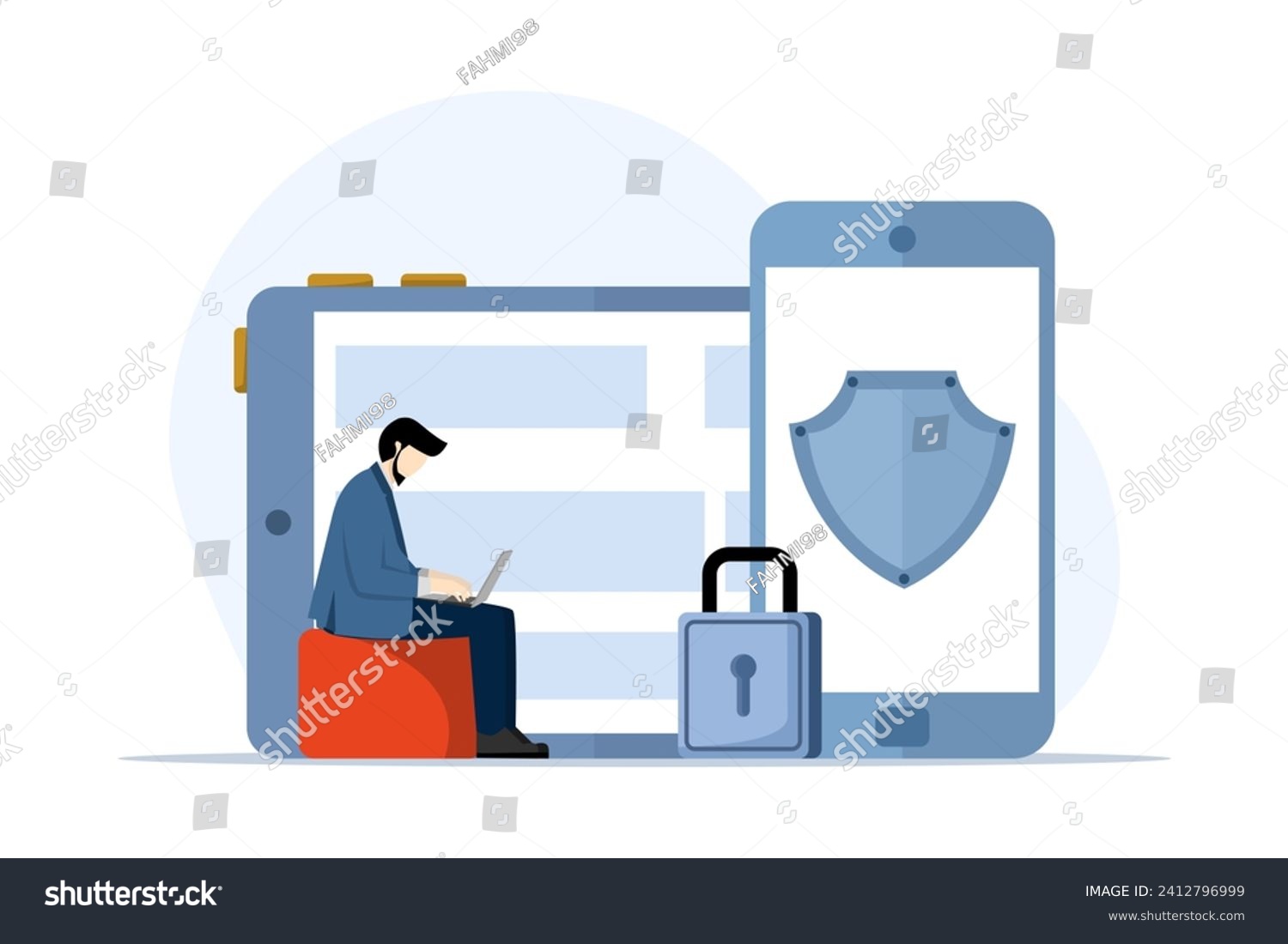 SVG of concept General data protection regulation, Control and security of personal information, browser cookie consent, GDPR disclosure data collection. Flat vector modern illustration on white background. svg