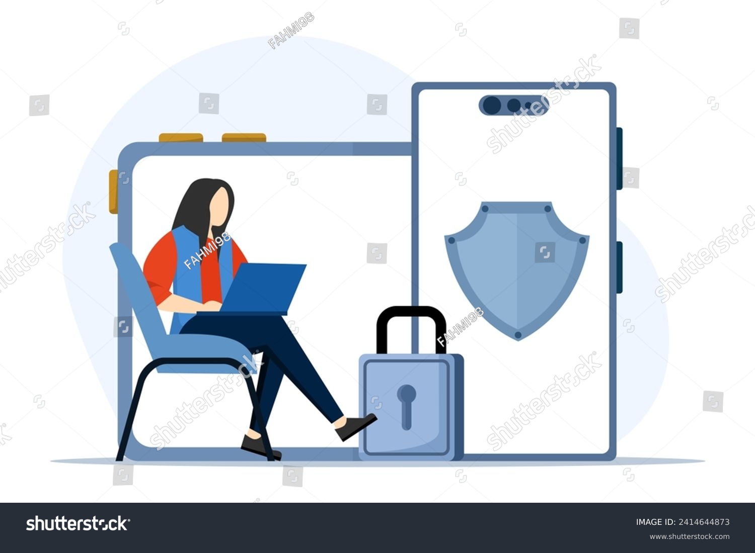 SVG of concept General data protection regulation, Control and security of personal information, browser cookie consent, GDPR disclose data collection Flat vector modern illustration. svg