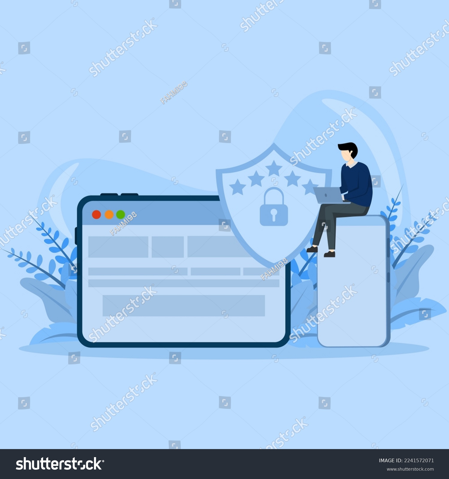 SVG of concept General data protection regulations, Control and security of personal information, browser cookie consent, GDPR disclose data collection Flat vector modern illustration svg