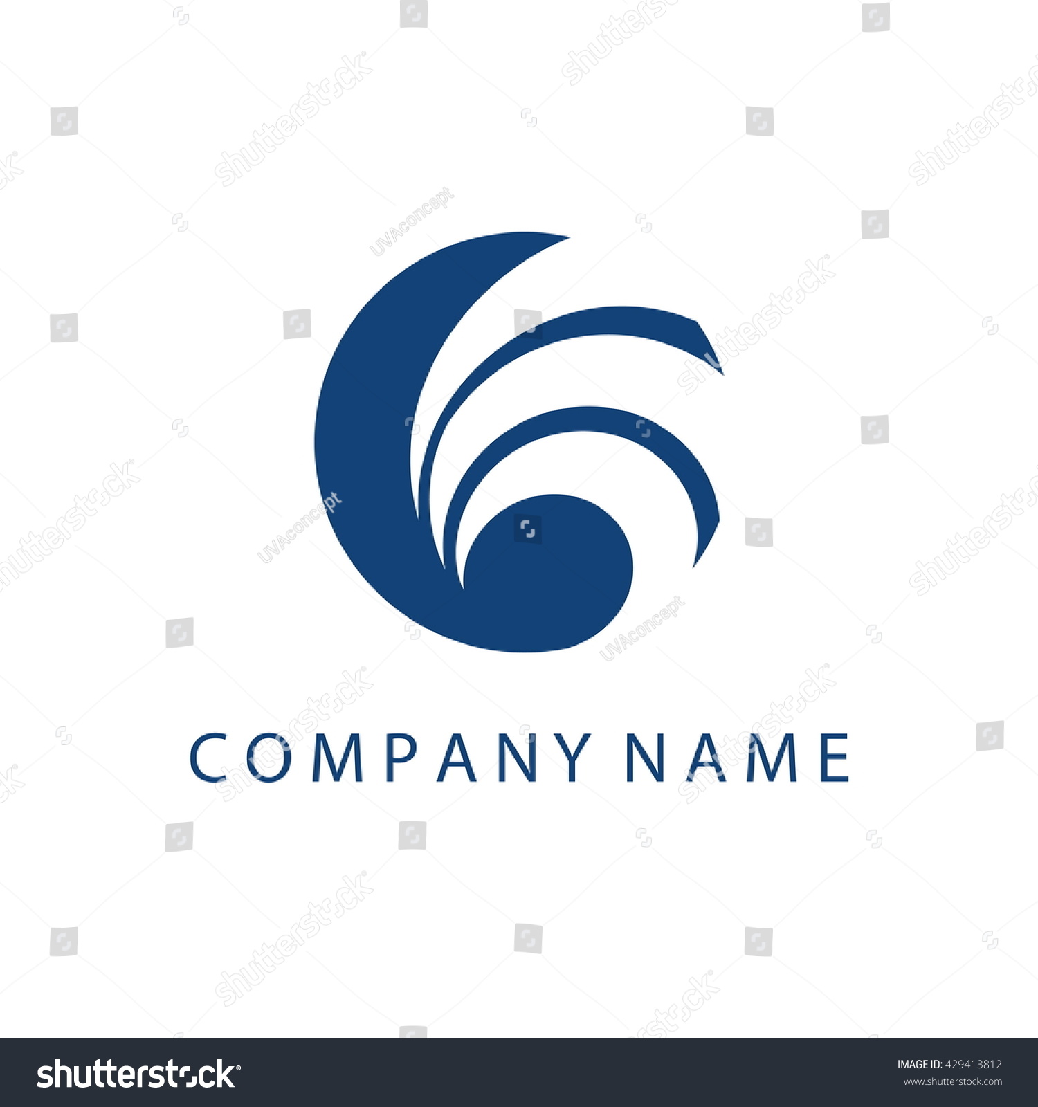 Concept Logo Template Abstract Wave Symbol Stock Vector (Royalty Free ...