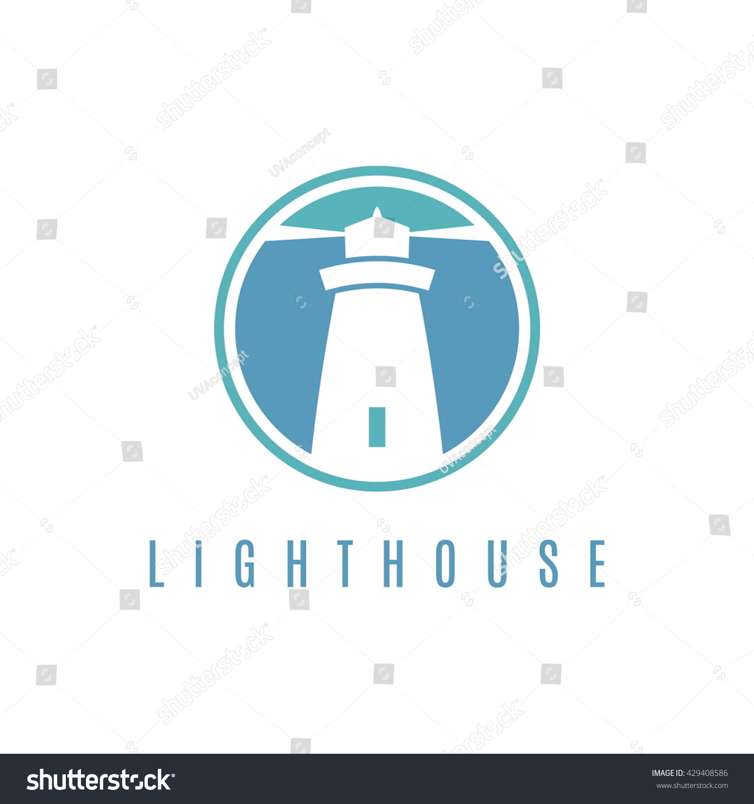 Concept Logo Template Lighthouse Flat Design Stock Vector (Royalty Free ...