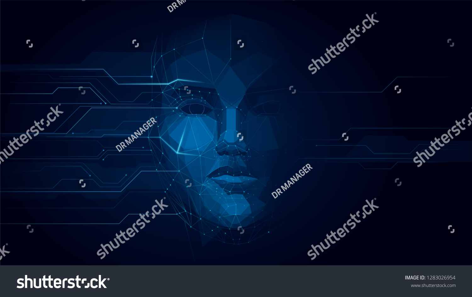 Concept Artificial Intelligence Face Robot Face Stock Vector Royalty Free 1283026954 Concept Artificial Intelligence Face Robot Face Stock Vector Royalty Free 1283026954