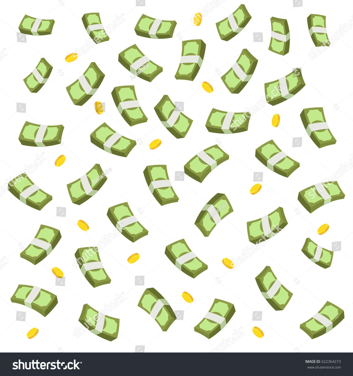 Concept Big Money Falling Money On Stock Vector 622364273 ...