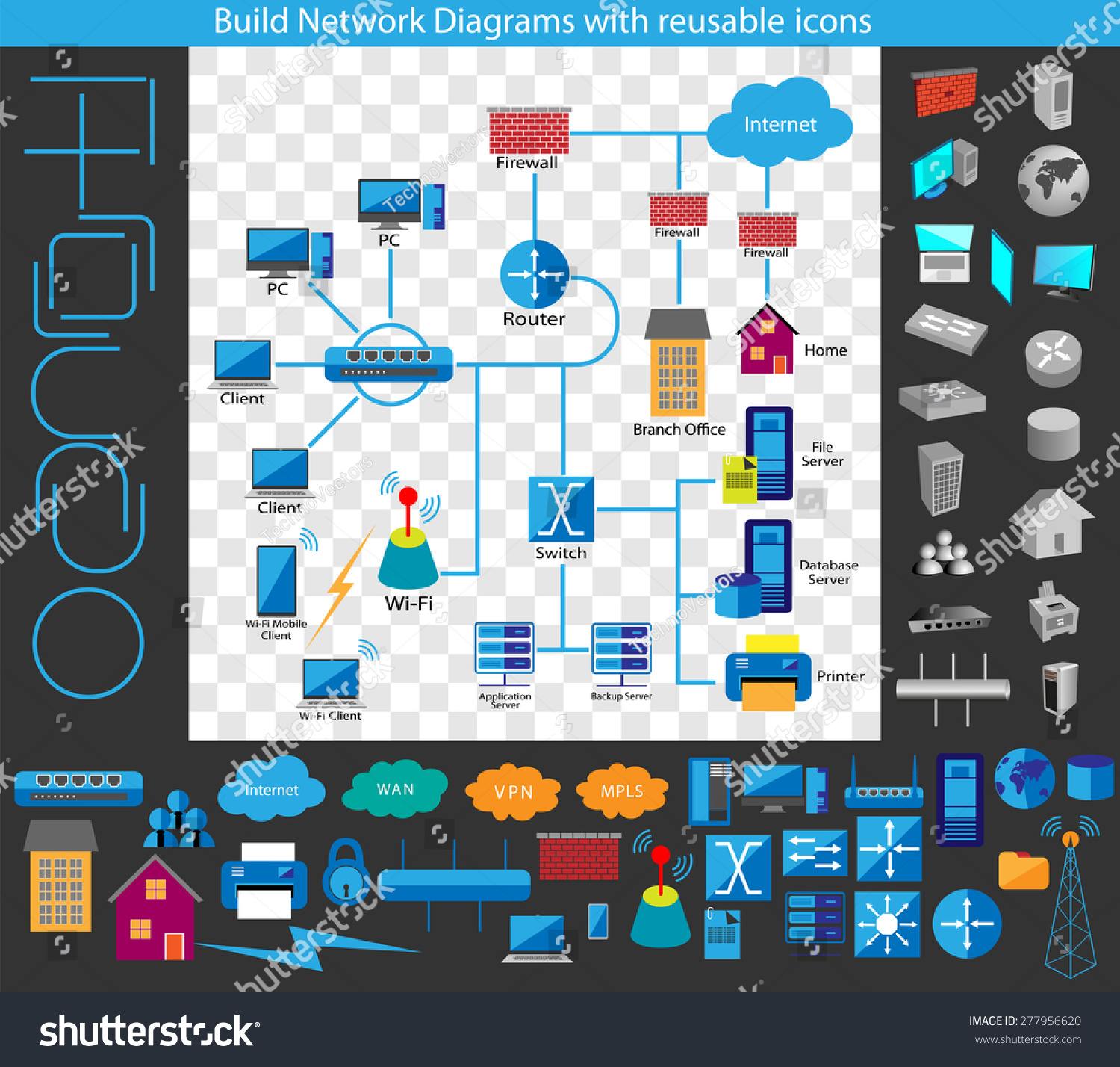 Concept Building Network Diagram Build Your Stock Vector (Royalty Free ...