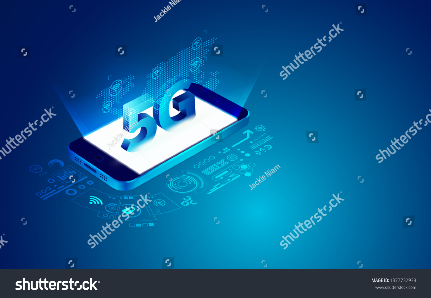 Concept Communication Technology Advancement 5g Symbol Stock Vector ...