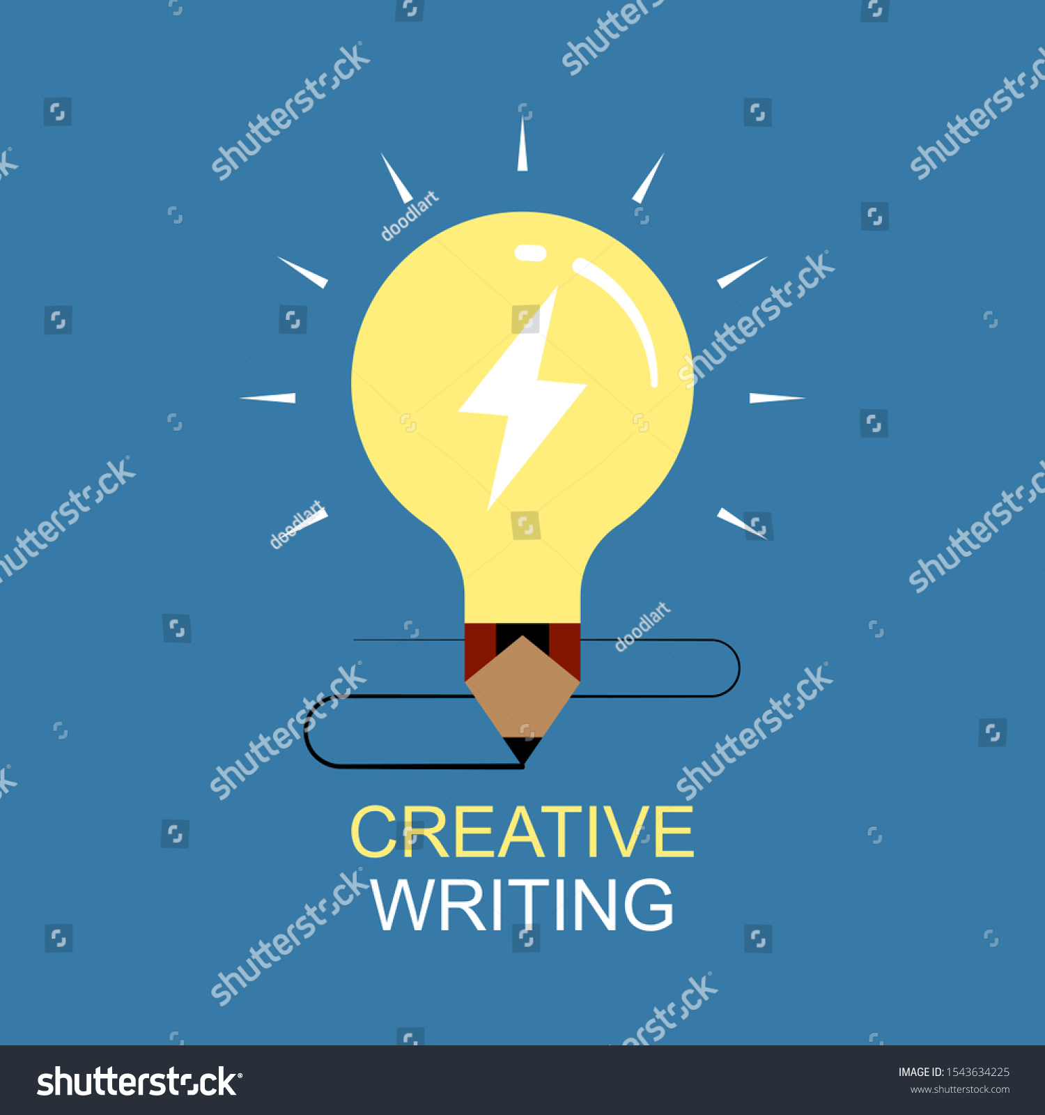 Concept Creative Writing Flat Style Illustration Stock Vector (Royalty ...