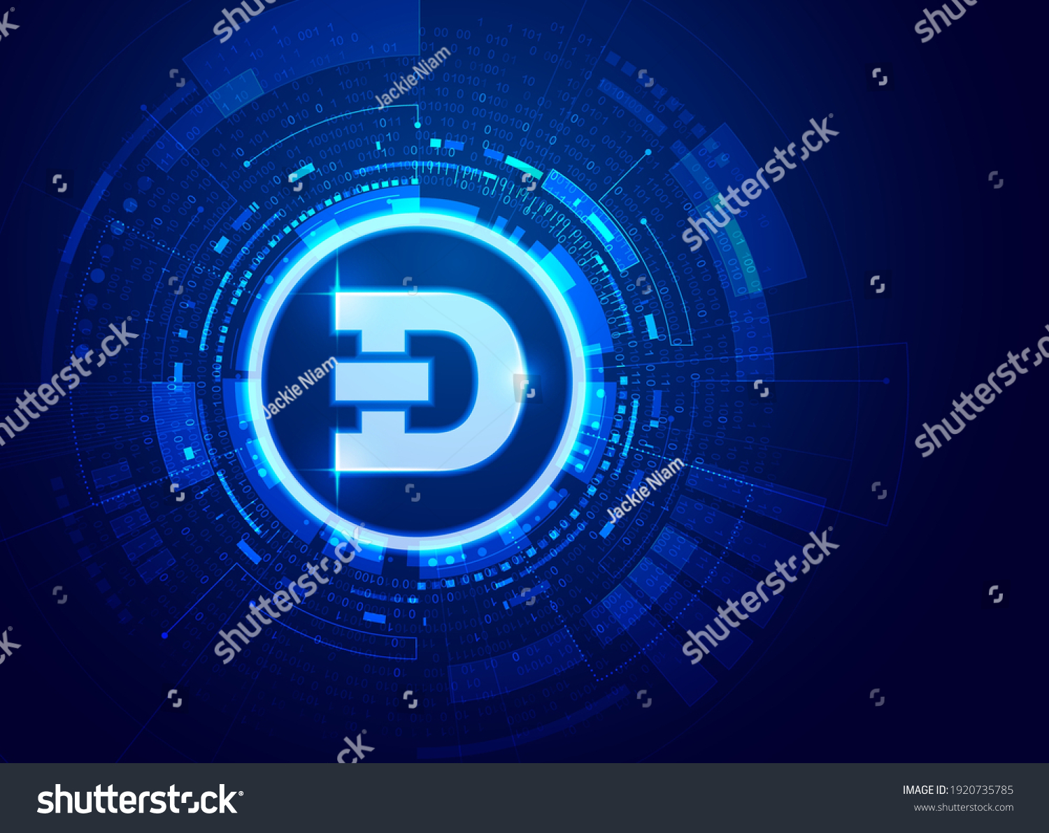 SVG of concept of cryptocurrency technology, graphic of dogecoin with futuristic element svg