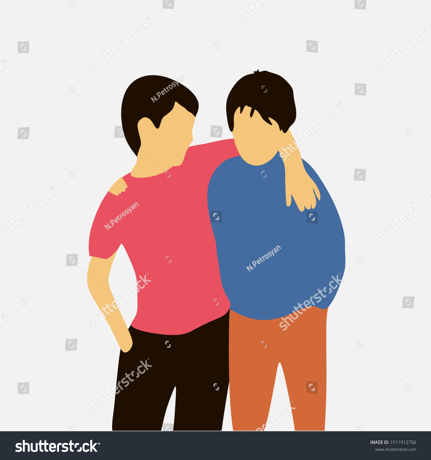 Guys hugging two 