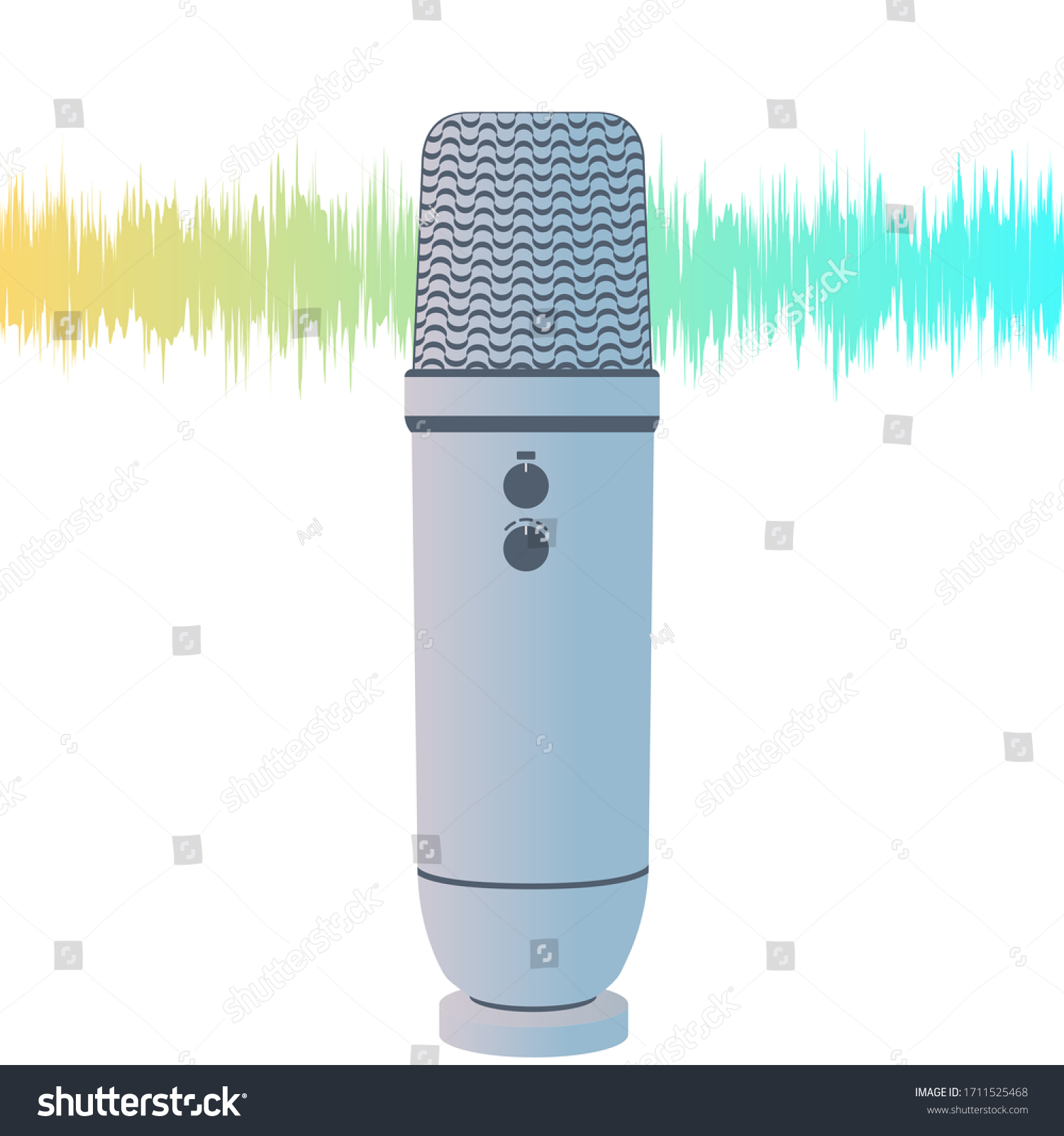 SVG of Concept of microphone for ASMR. Microphone for blogger to make massage, whisper, rustling. Autonomous sensory meridian response. Vector Illustration, isolated. svg