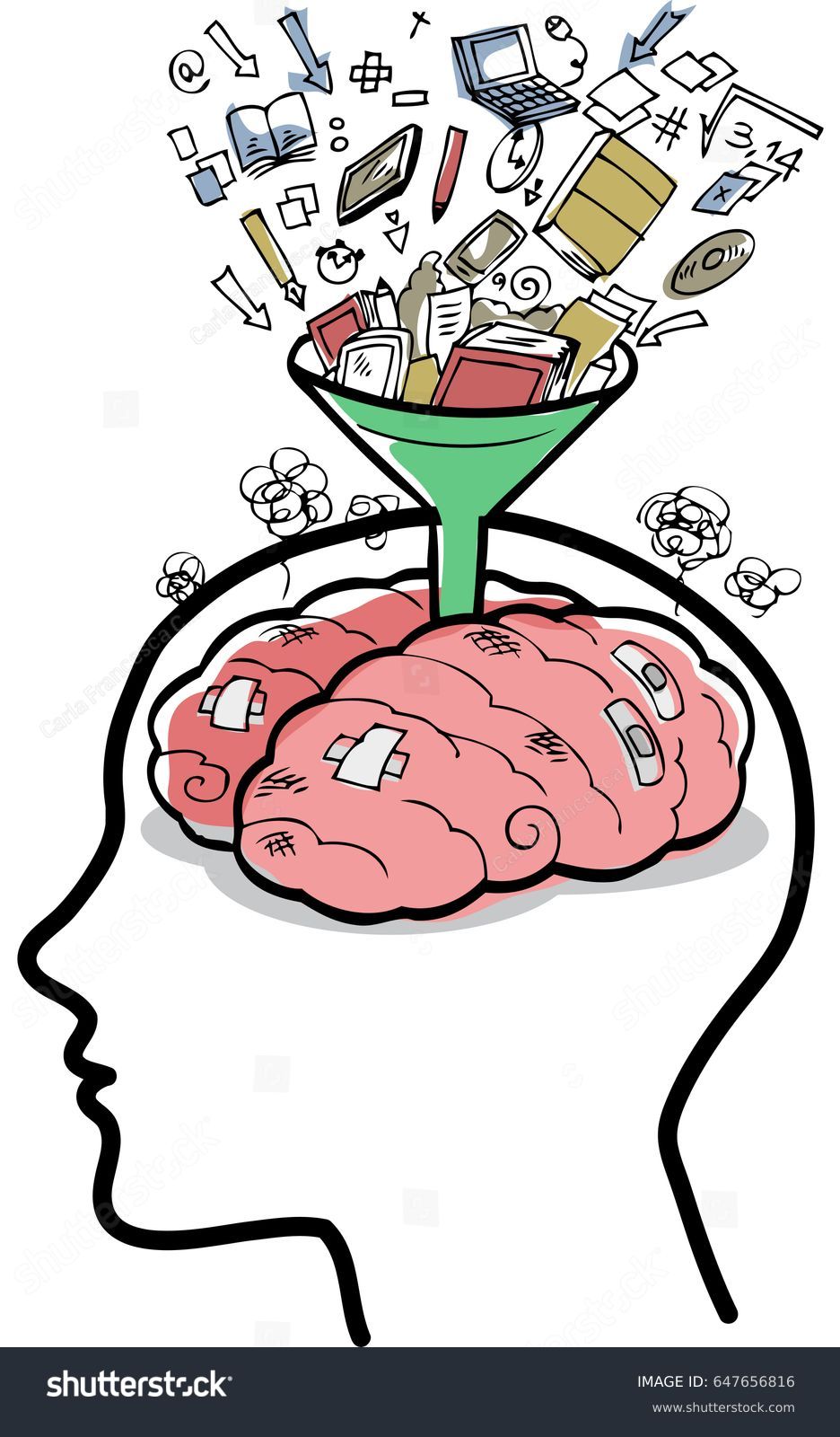 Concept Vector About Very Busy Mind Stock Vector 647656816 - Shutterstock