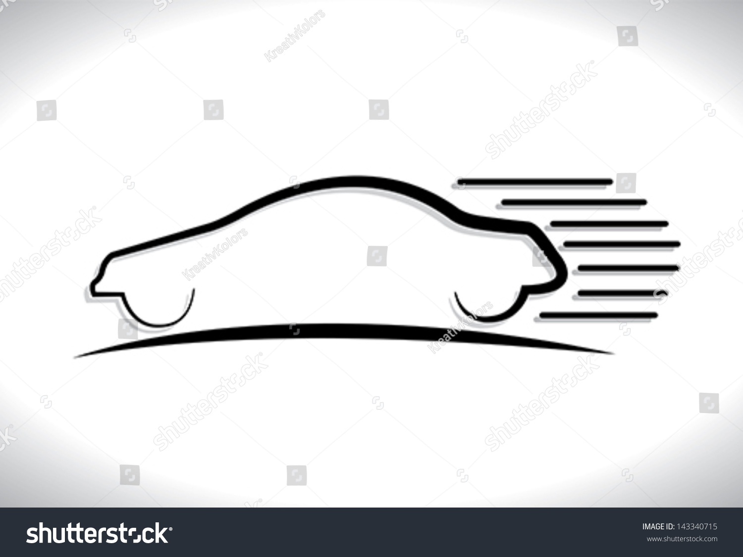 Concept Vector Graphic- Speeding Car Automobile Icons ( Signs ) With ...