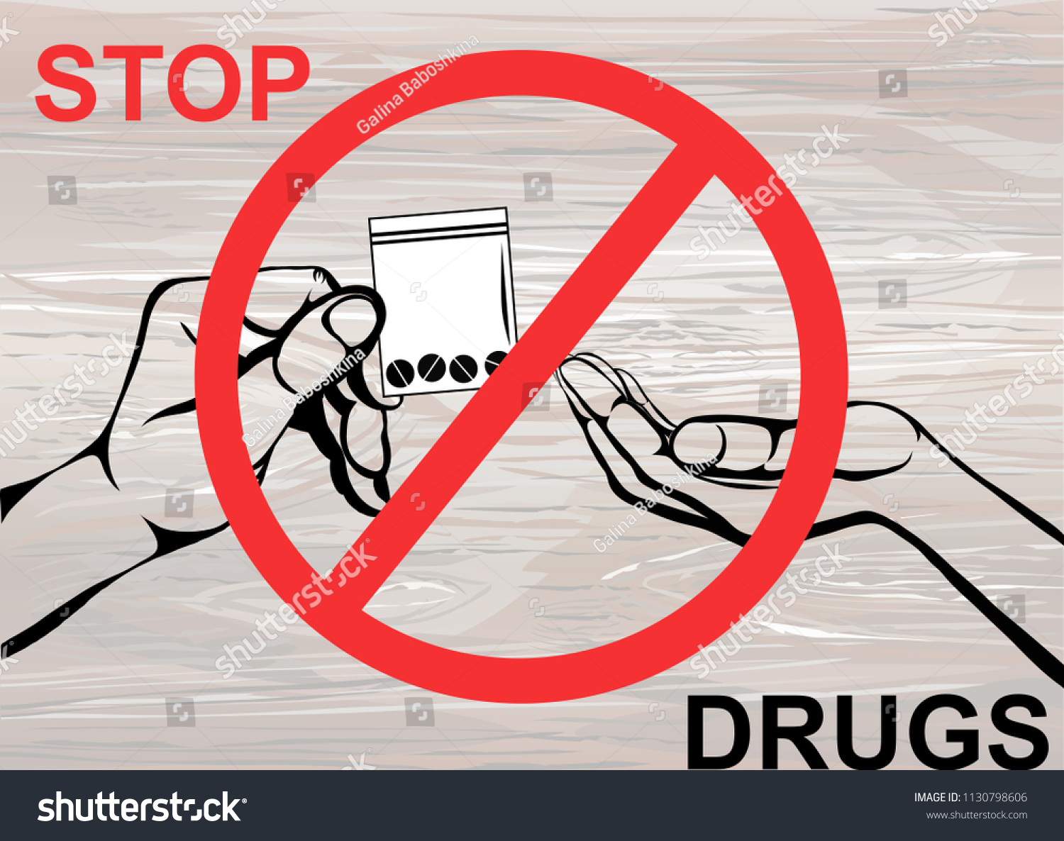 Concept Without Drugs Decline Tablets Hand Stock Vector (Royalty Free ...