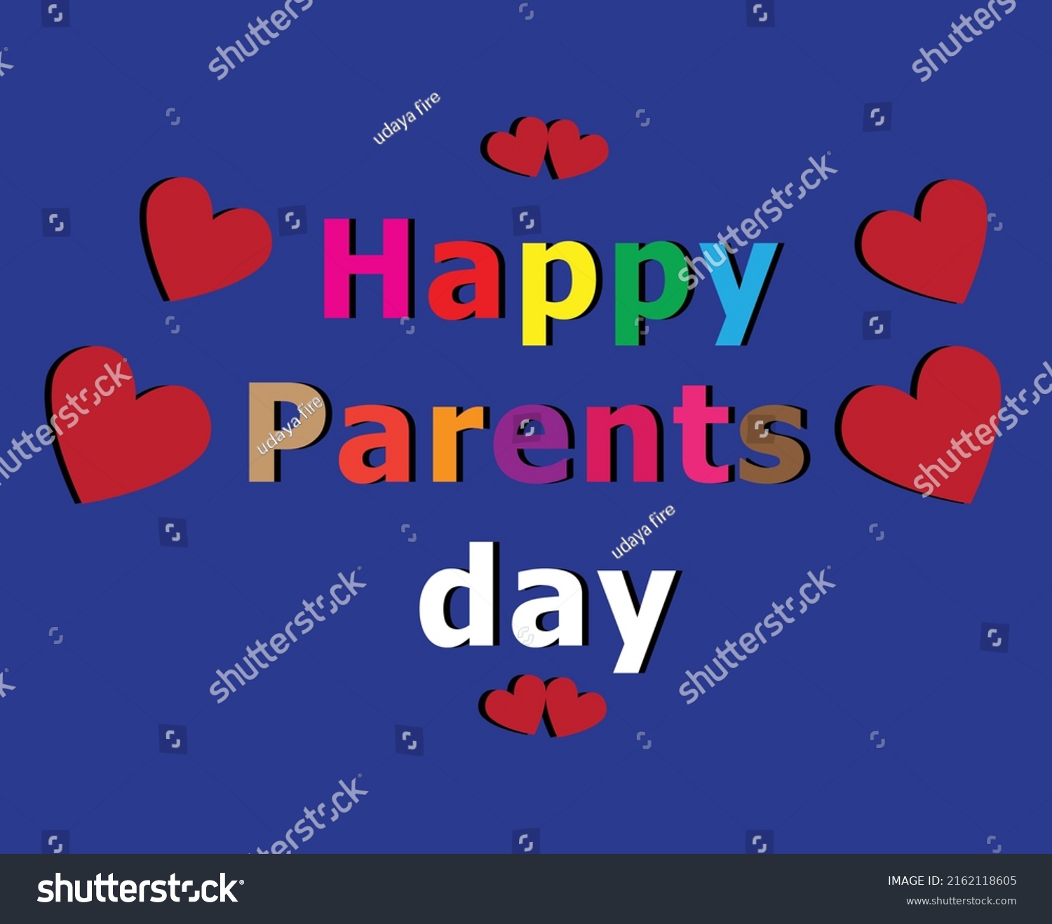 Conceptual Banner Design Happy Parents Day Stock Vector (Royalty Free